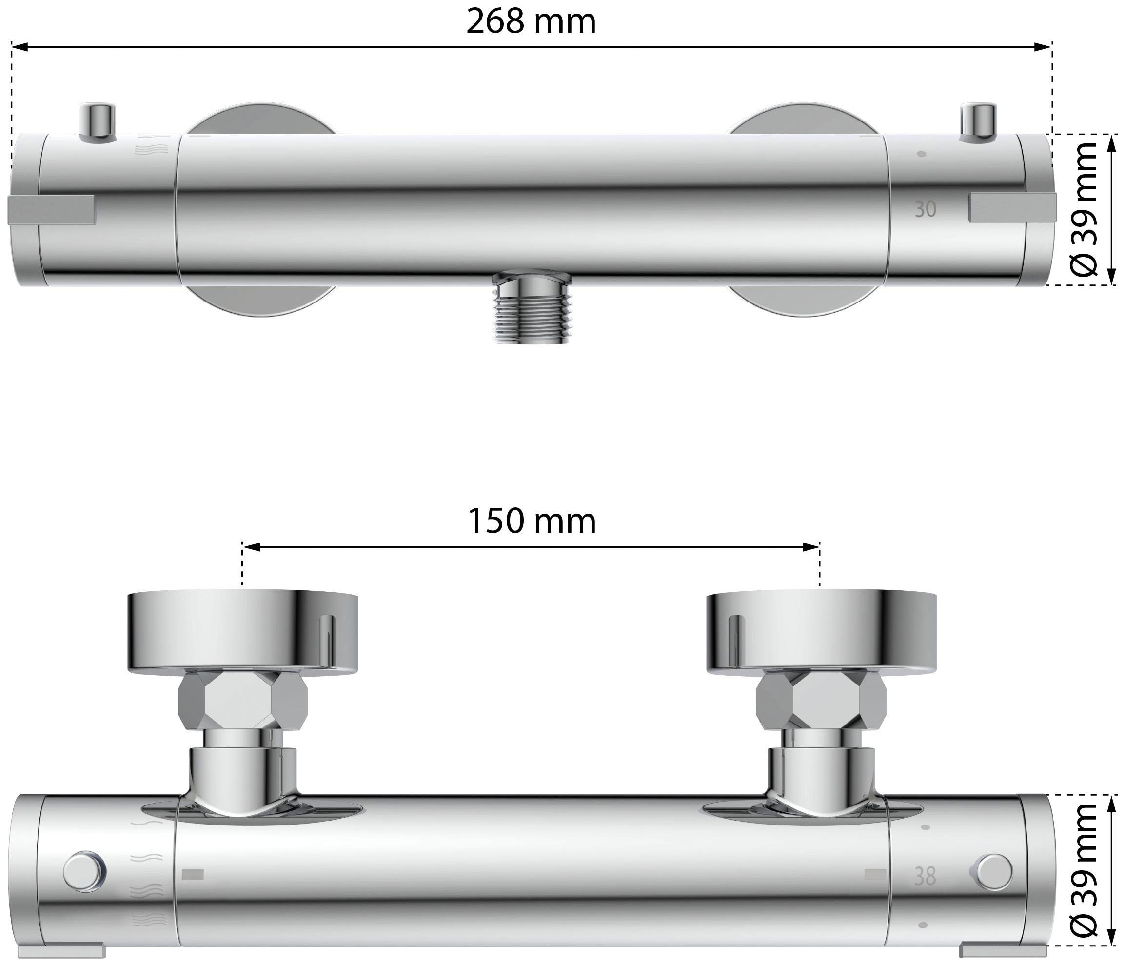 Eisl Duscharmatur »CLAUDIO«, mit Thermostat, Mischbatterie Dusche, Duschthermostat in Chrom