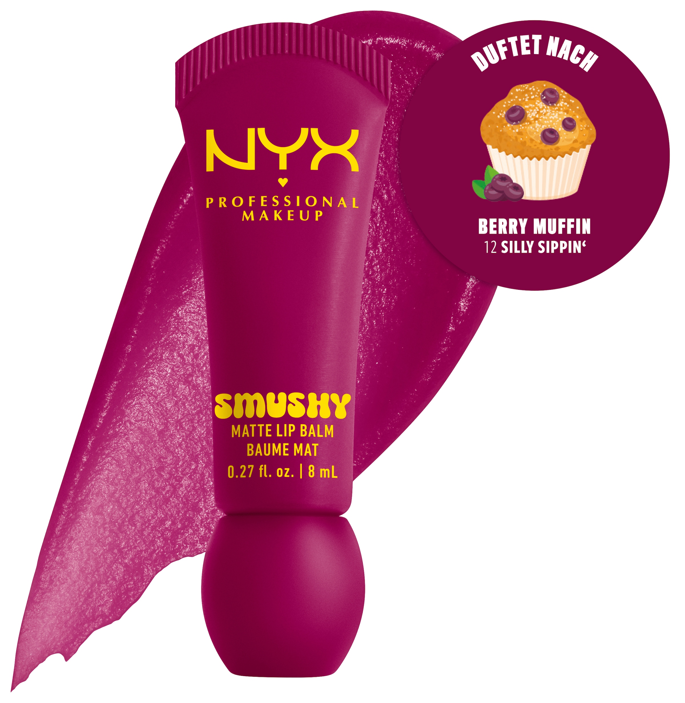 NYX PROFESSIONAL MAKEUP Lippenbalsam »SMUSHY MATTE LIP BALM« jeder der Farbtöne hat einen einzigartigen, süßen Duft