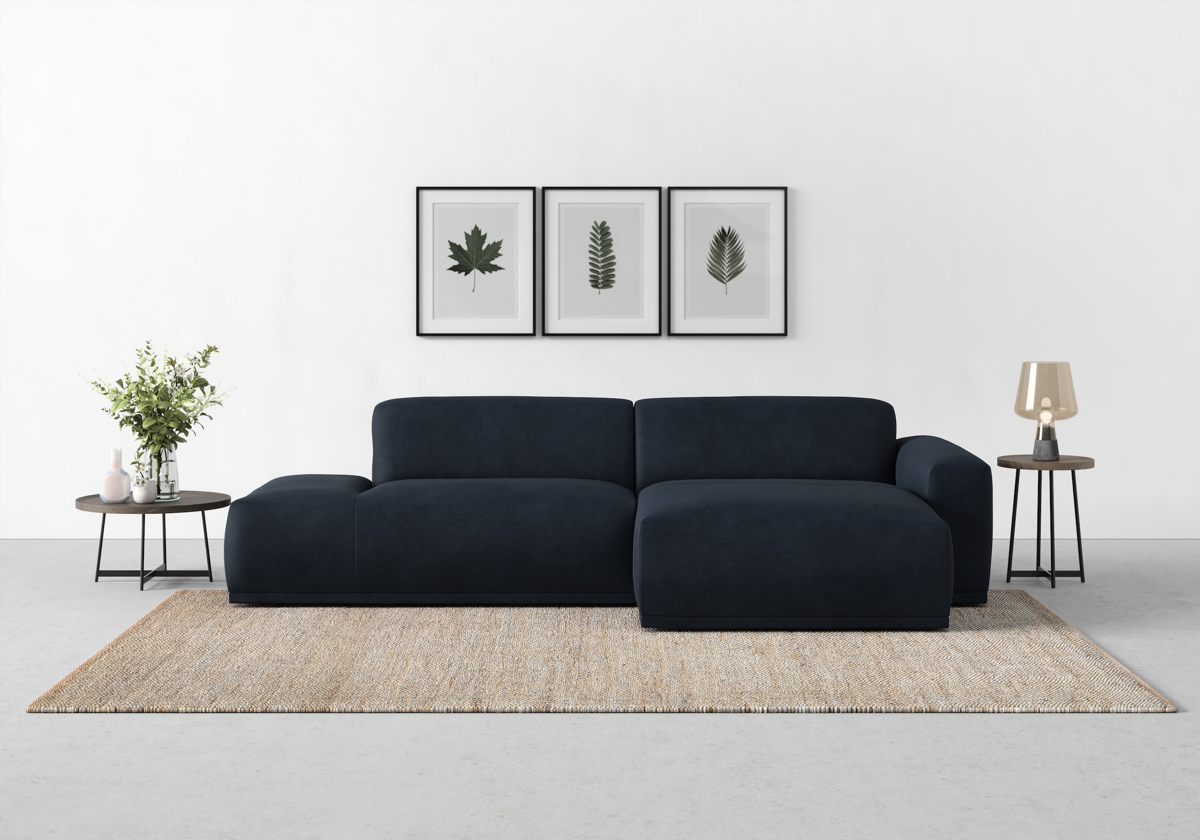 TRENDMANUFAKTUR Ecksofa Braga, aus 2 Teilen, moderner Cord-Stoff