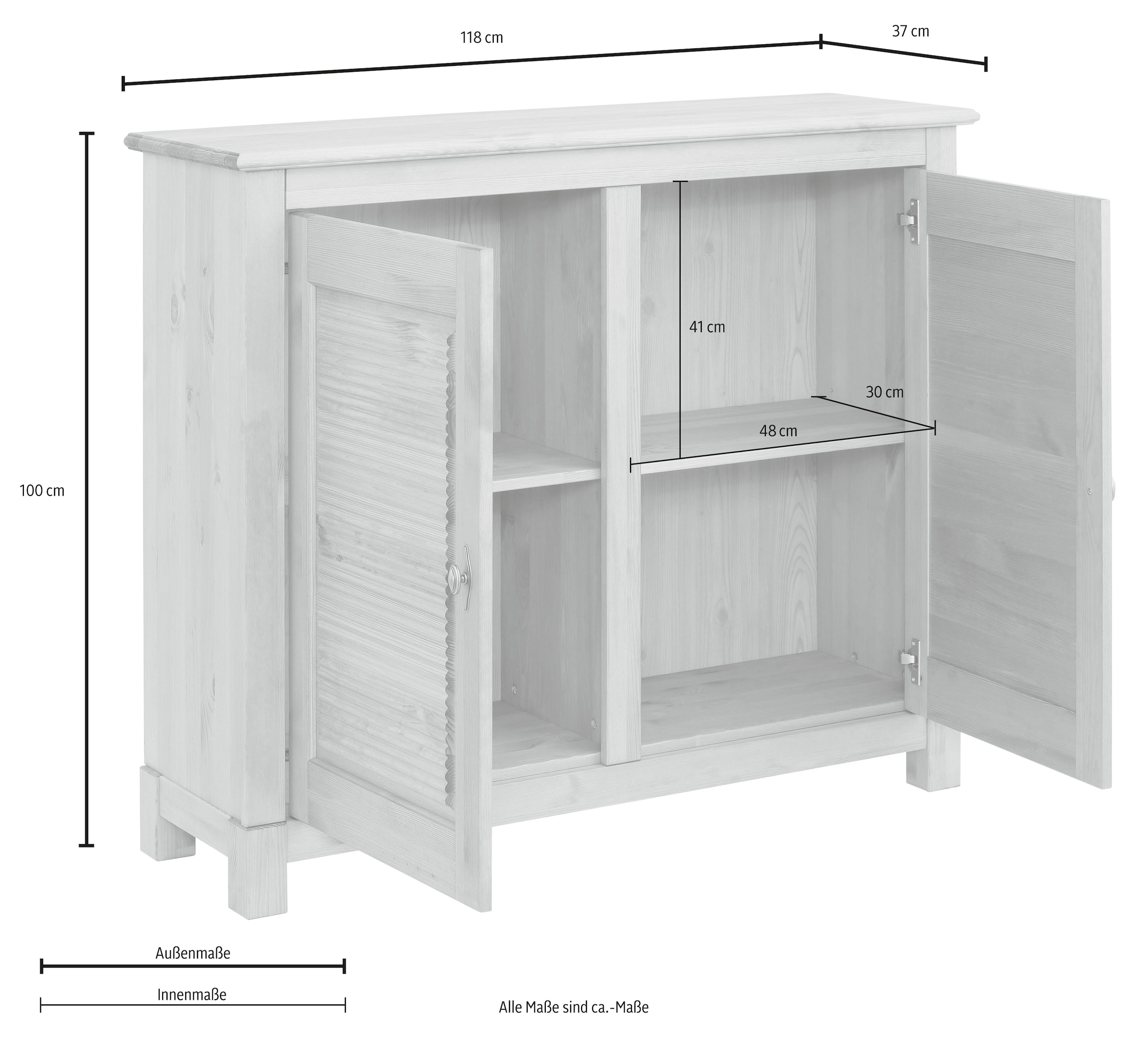 Home affaire Kommode »Rauna«, Breite 118 cm, aus massiver Kiefer