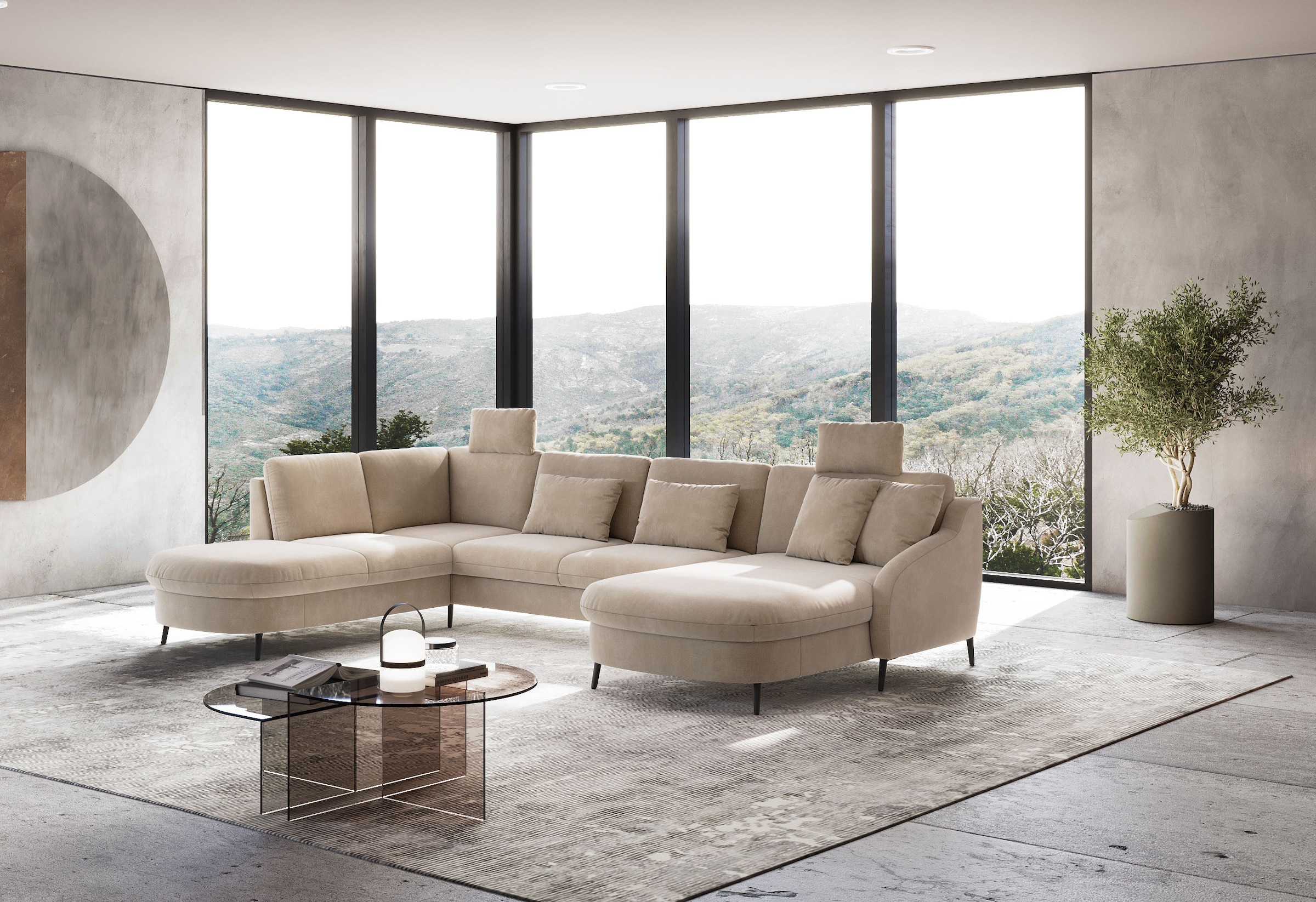 sit&more Wohnlandschaft »Soul U-Form«, wahlweise mit Bettfunktion und Bettkasten oder Schubkasten