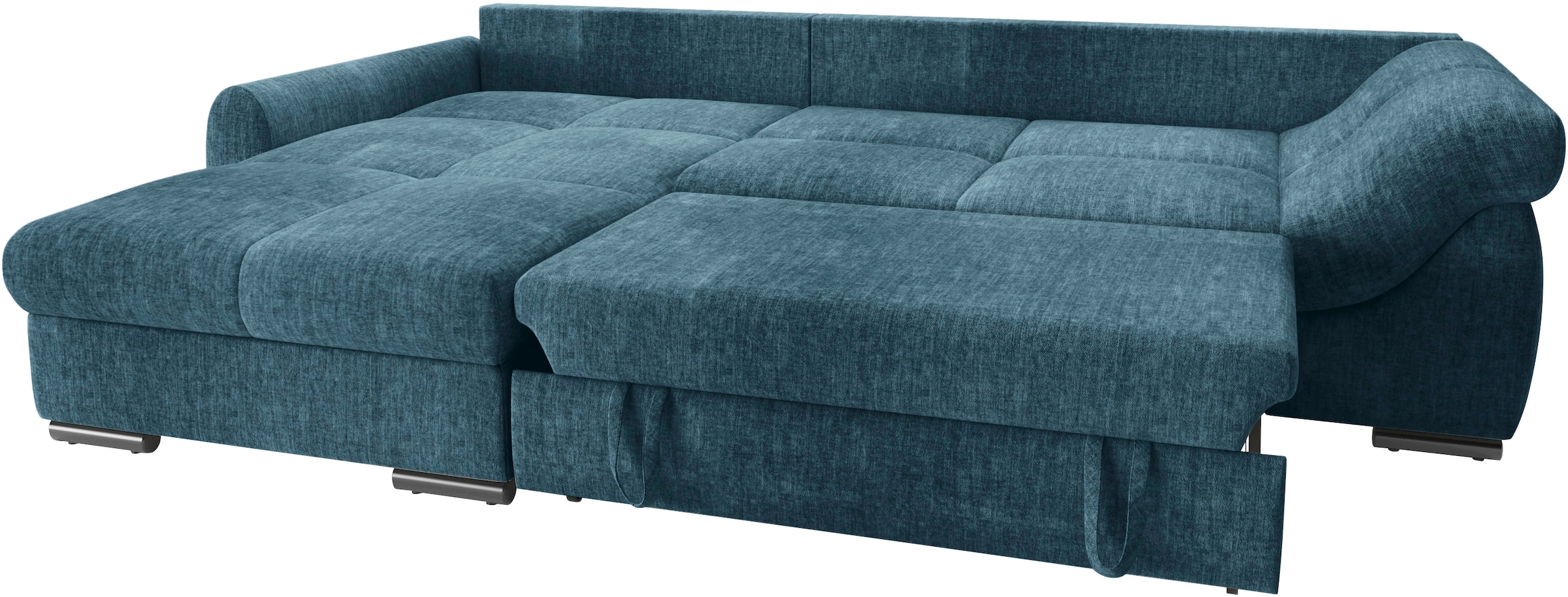 Mr. Couch Ecksofa »Livorno L-Form«, inkl. Hochschläfer-Bettauszug, XL-Bettkasten weiß beschichtet