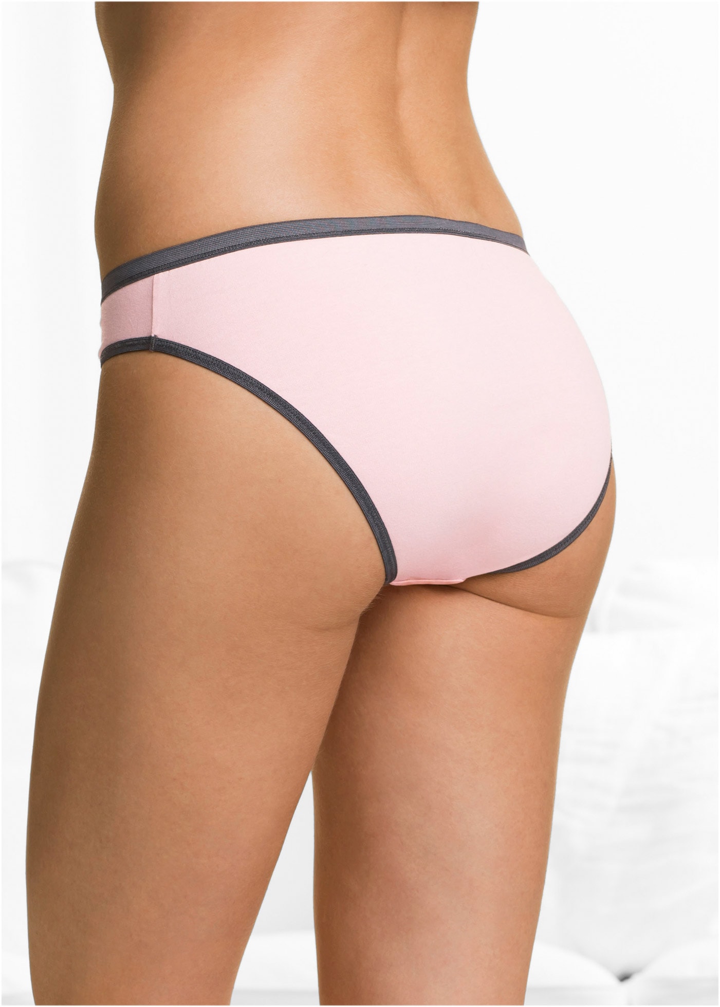 bonprix Slip »Slip (5er Pack)« Packung, 5 Stk. mit dekorativen Bündchen in Kontrastfarbe, weiche Materialqualität