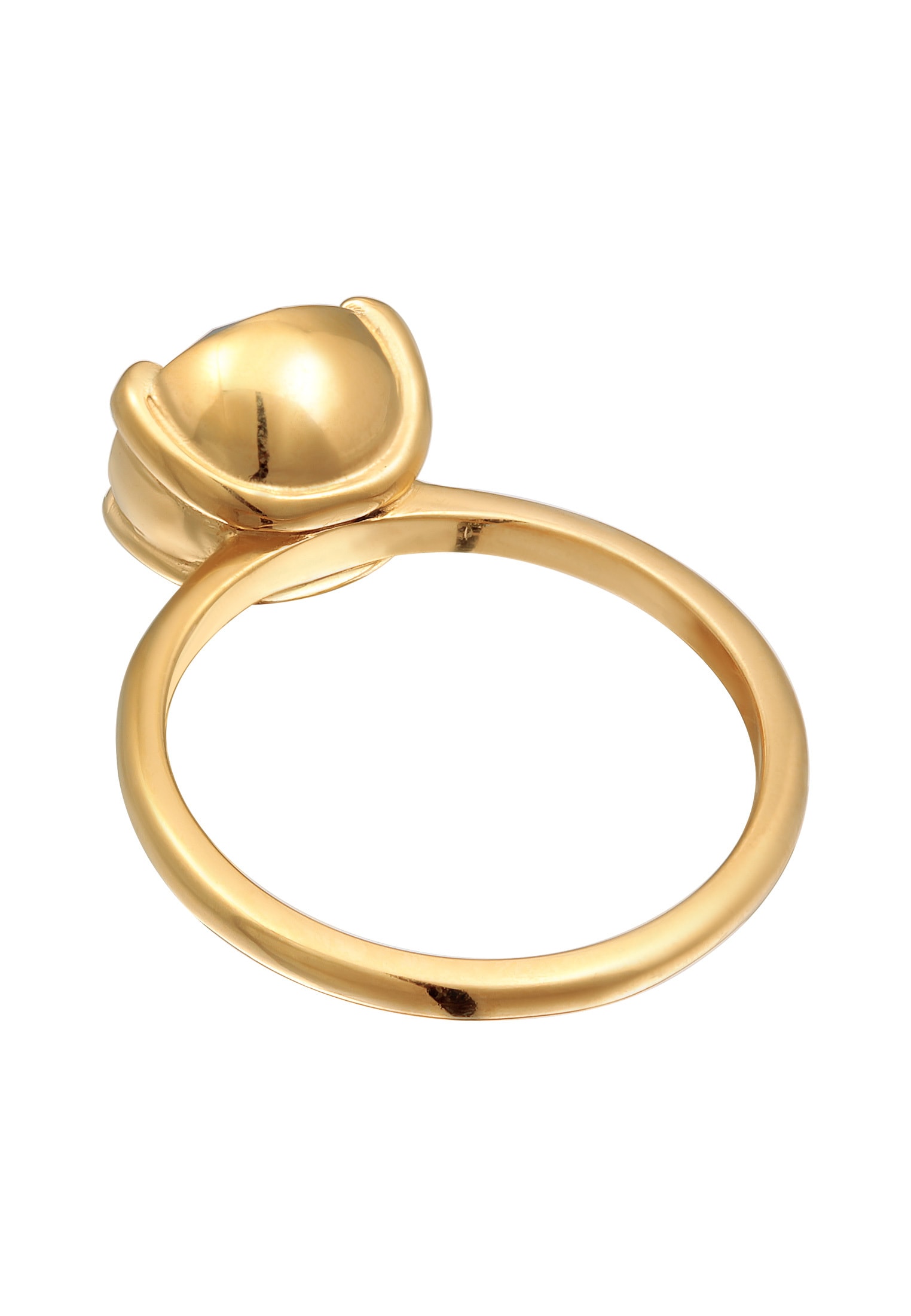 Elli Silberring »Ring Solitär Kristalle 925 Silber vergoldet«