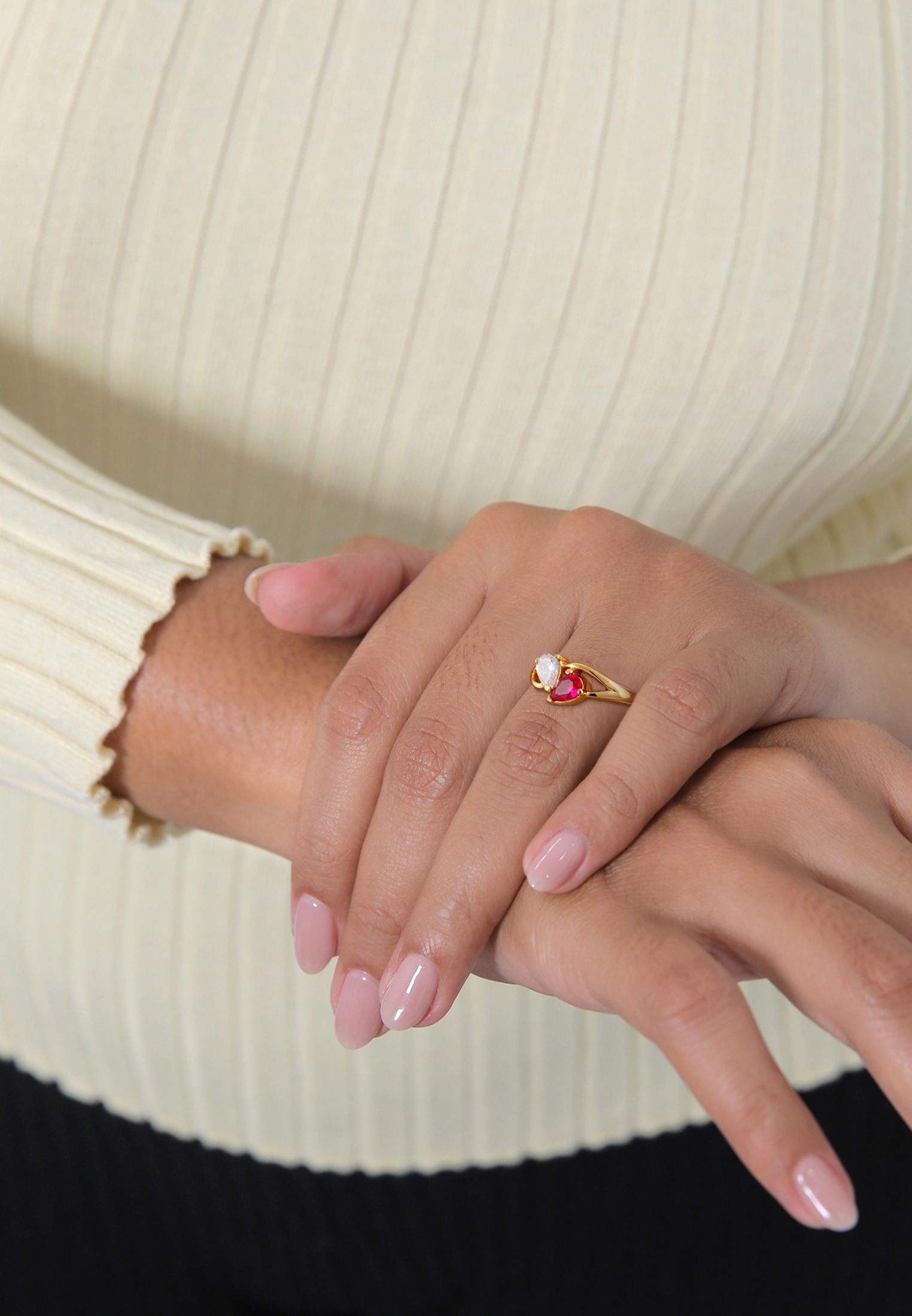 Elli Silberring »Ring Zirkonia Rubin Infintiy 925 Silber vergoldet«