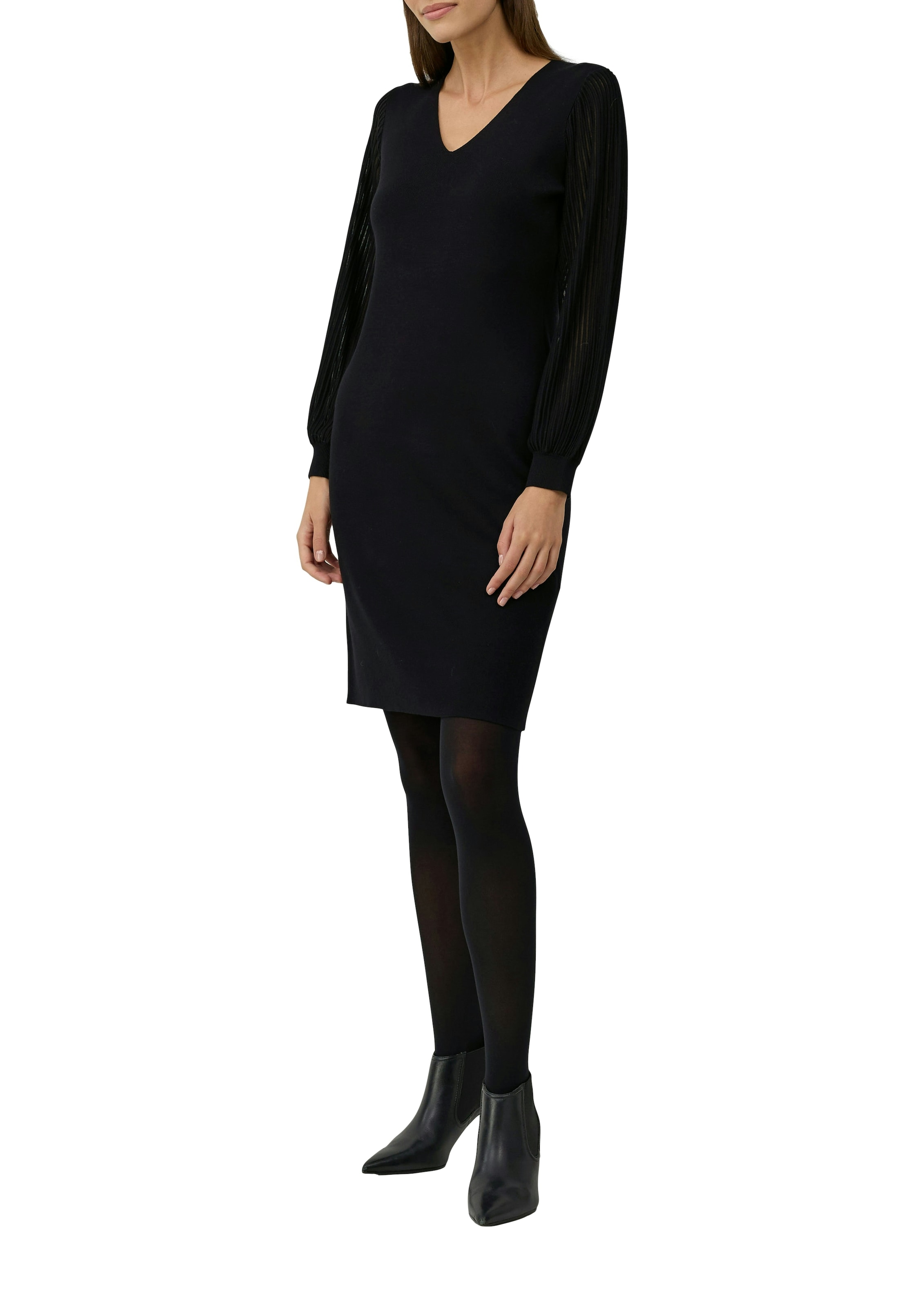 s.Oliver BLACK LABEL Strickkleid mit V-Ausschnitt