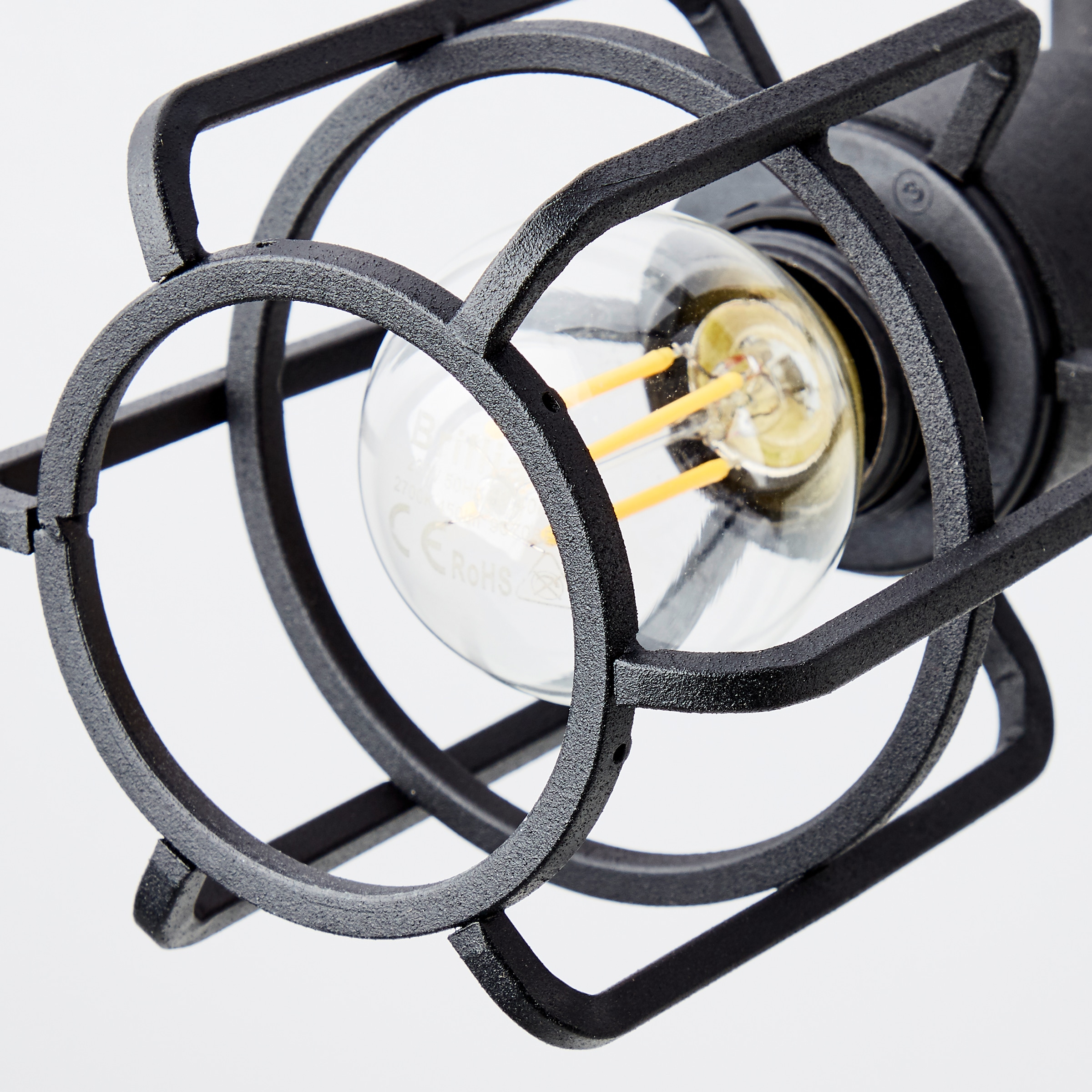 Brilliant Deckenstrahler »Gwen« E14 1 Stk. D 35 cm, 3 x E14, schwenkbar, Metall/Holz, antik/schwarz korund