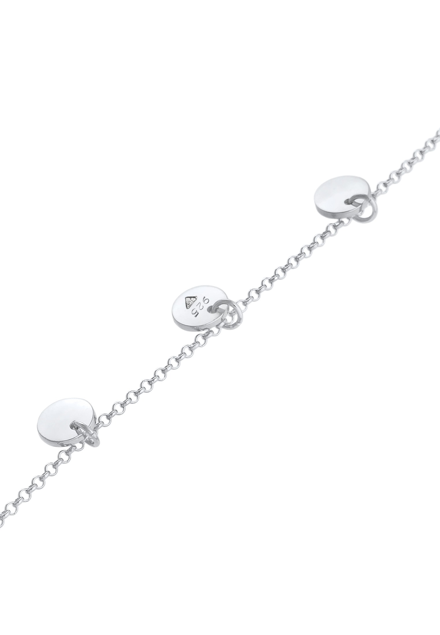 Elli Choker »Halskette Choker Kette Geo Plättchen Rund 925 Silber«