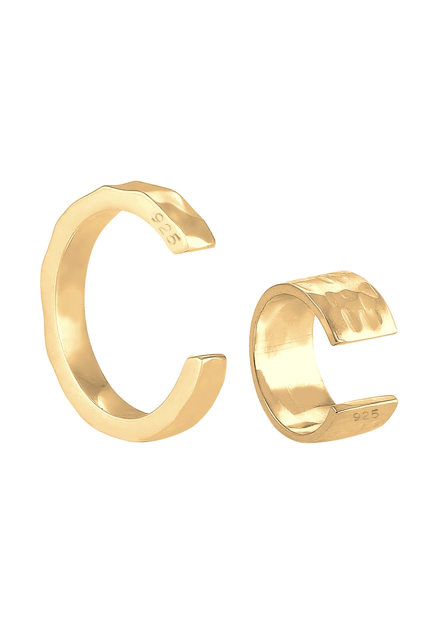 Elli Paar Ohrklemmen »Ohrringe Earcuff Set gehämmert 925 Sterling Silber«