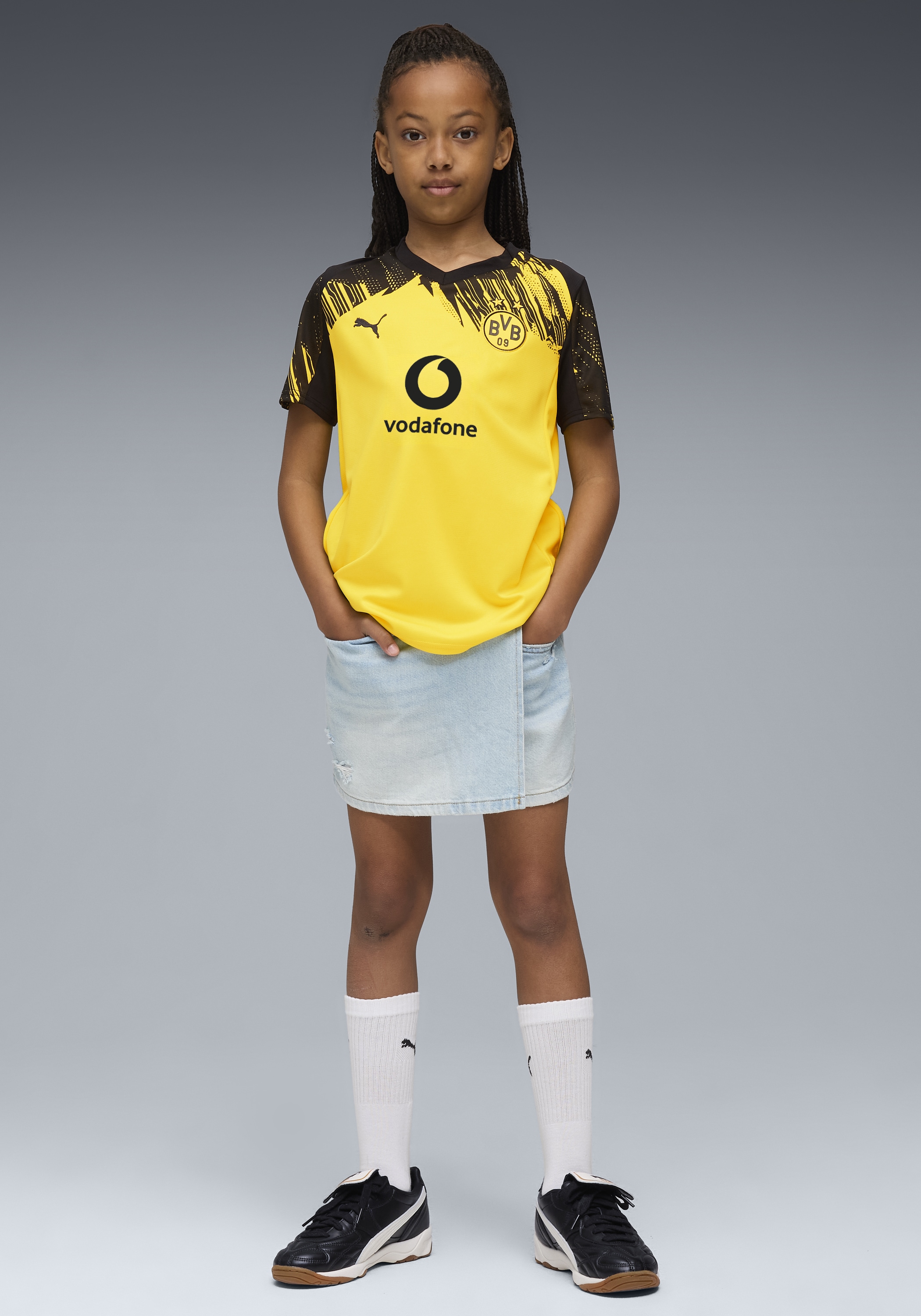 PUMA Fußballtrikot »BVB HOME JERSEY REPLICA JR WITH SPONSOR« Regular Fit, sportlicher Stil, ohne Kapuze, für Jugendliche