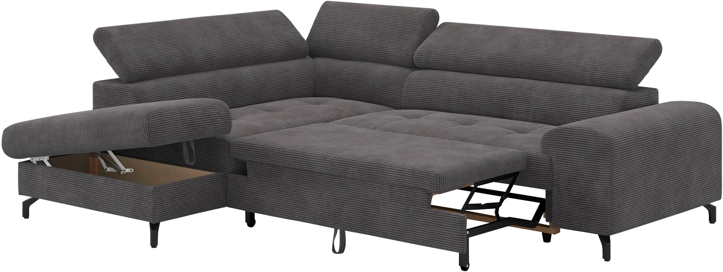 COTTA Ecksofa »Aura L-Form«, mit Schlaffunktion, Bettkasten und Kopfteilverstellung