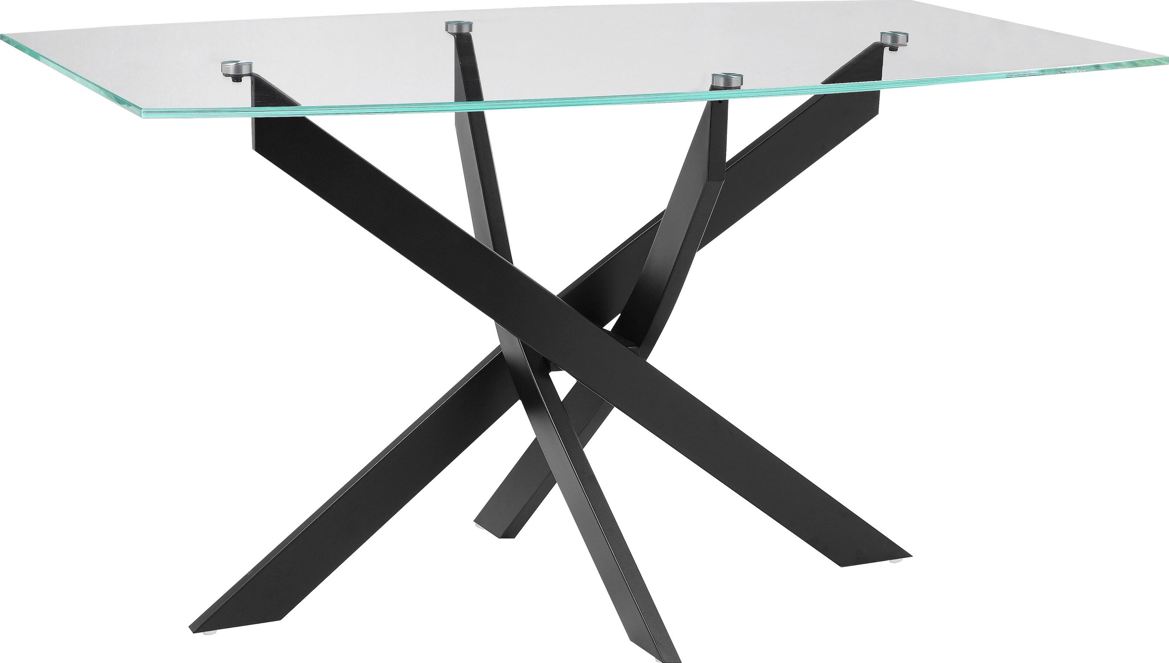 INOSIGN Esstisch »Kairi, TOPSELLER!, OTTOs Choice« Glastischplatte, pulverbeschichtetem Metallgestell, zwei Tischbreiten
