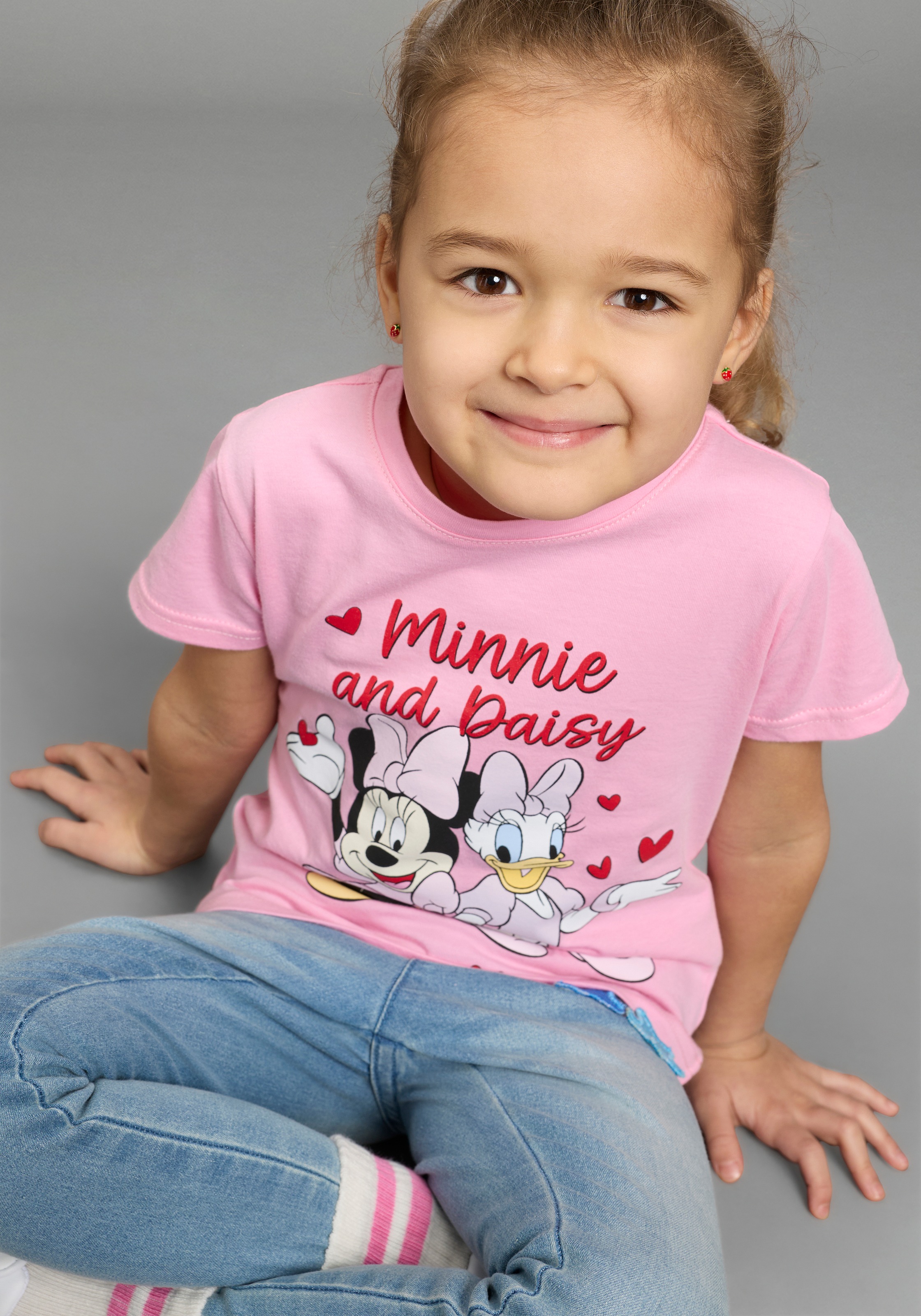 KIDSWORLD T-Shirt »mit Disney Druck: MINNIE & DAISY« modischer Stil, Kurzarm, auch in großen Größen, aus Baumwolle