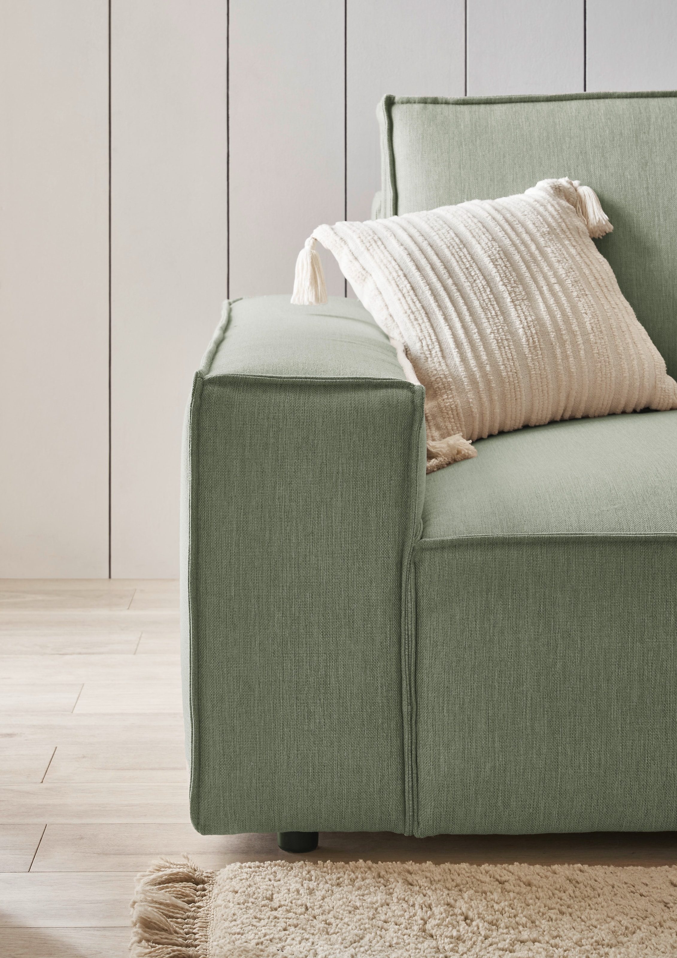 Home affaire Ecksofa »NEU: SHERWOOD XXL 284, Big-Sofa L-Form, tiefe Sitzfläche 95 cm, Cord«, Recamiere rechts/links, als Schlafsofa stellbar, Cord u. Leinenoptik