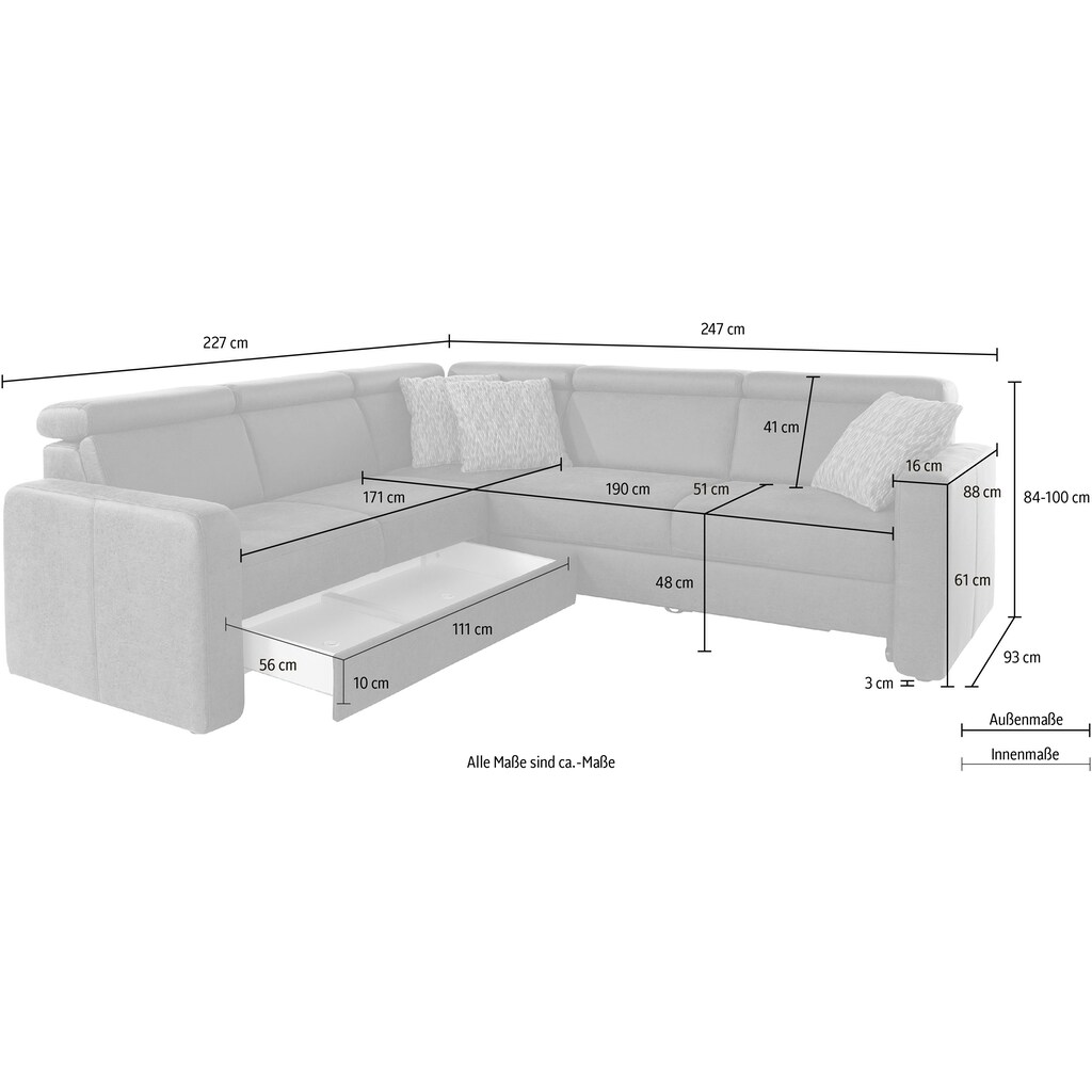 sit&more Ecksofa »Bologna«