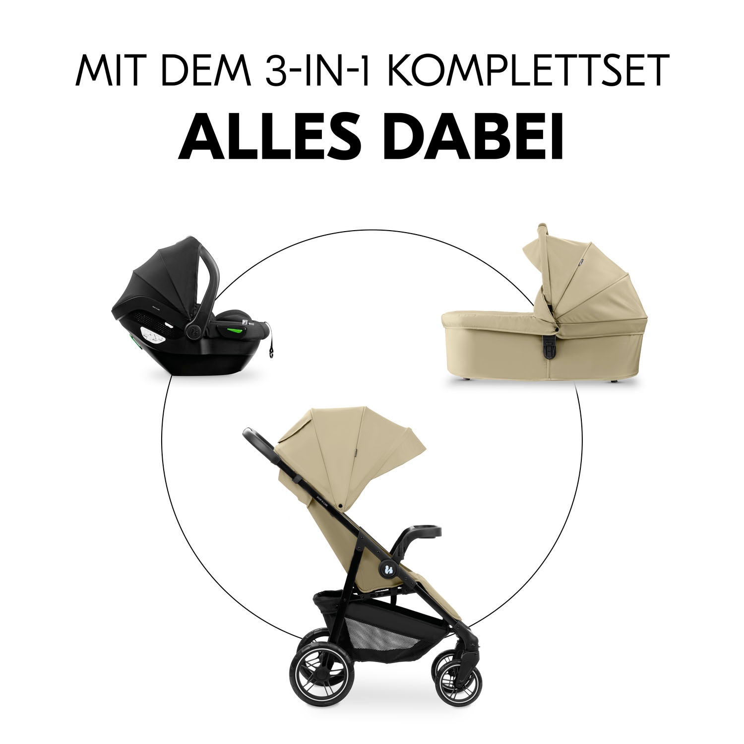 Hauck Kinder-Buggy »Shop N Care Trio Set«, inkl. Babyschale, Babywanne und Adapter