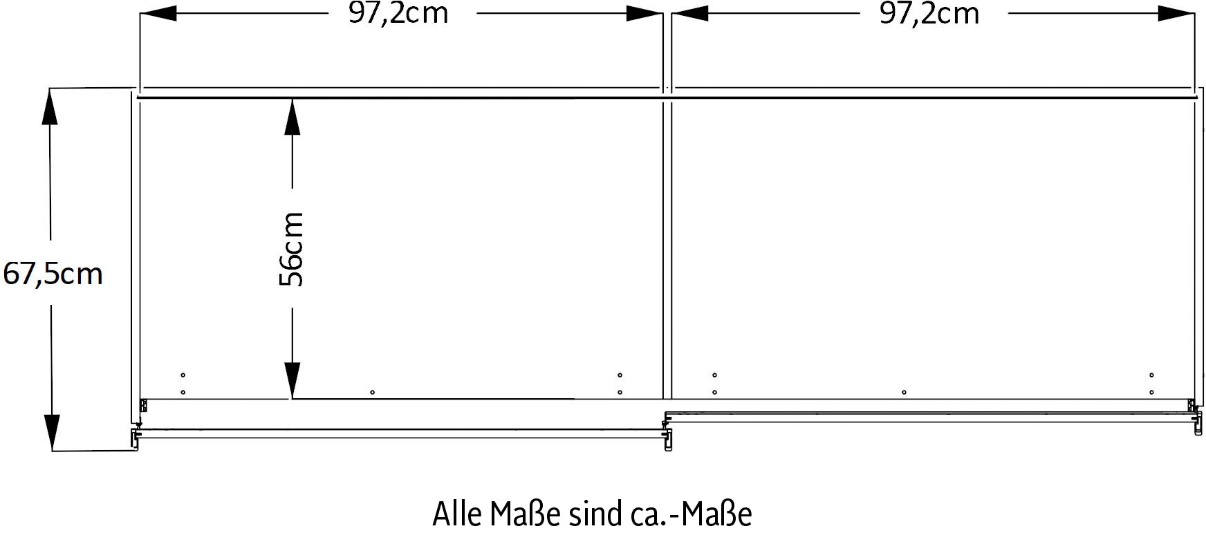 STAUD Schwebetürenschrank »Includo, Made in Germany«, vier verschiedene Ausstattungsvarianten