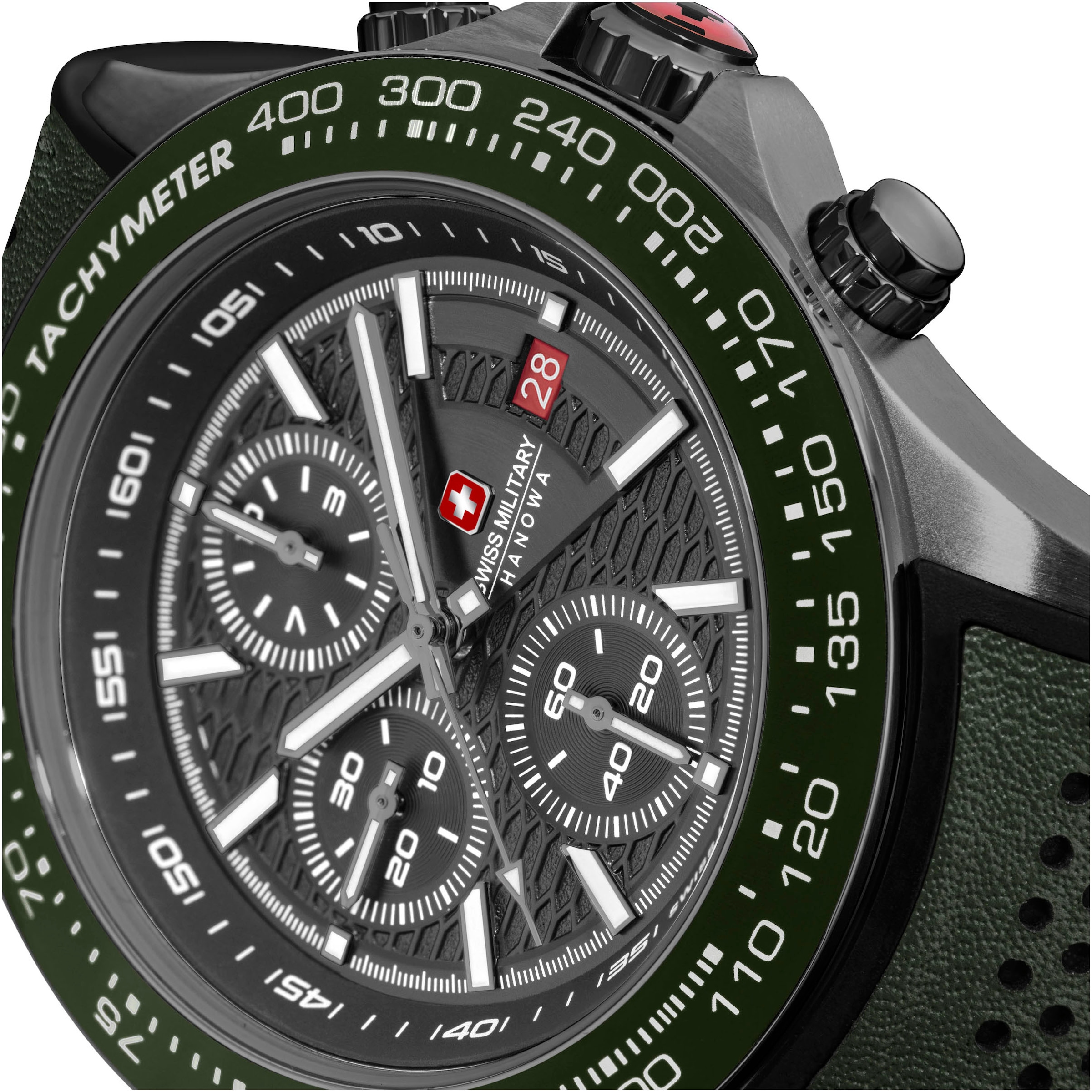 Swiss Military Hanowa Chronograph »WATCHMAN«, Quarzuhr, Herrenuhr, Datum, Stoppfunktion, Saphirglas, Swiss Made