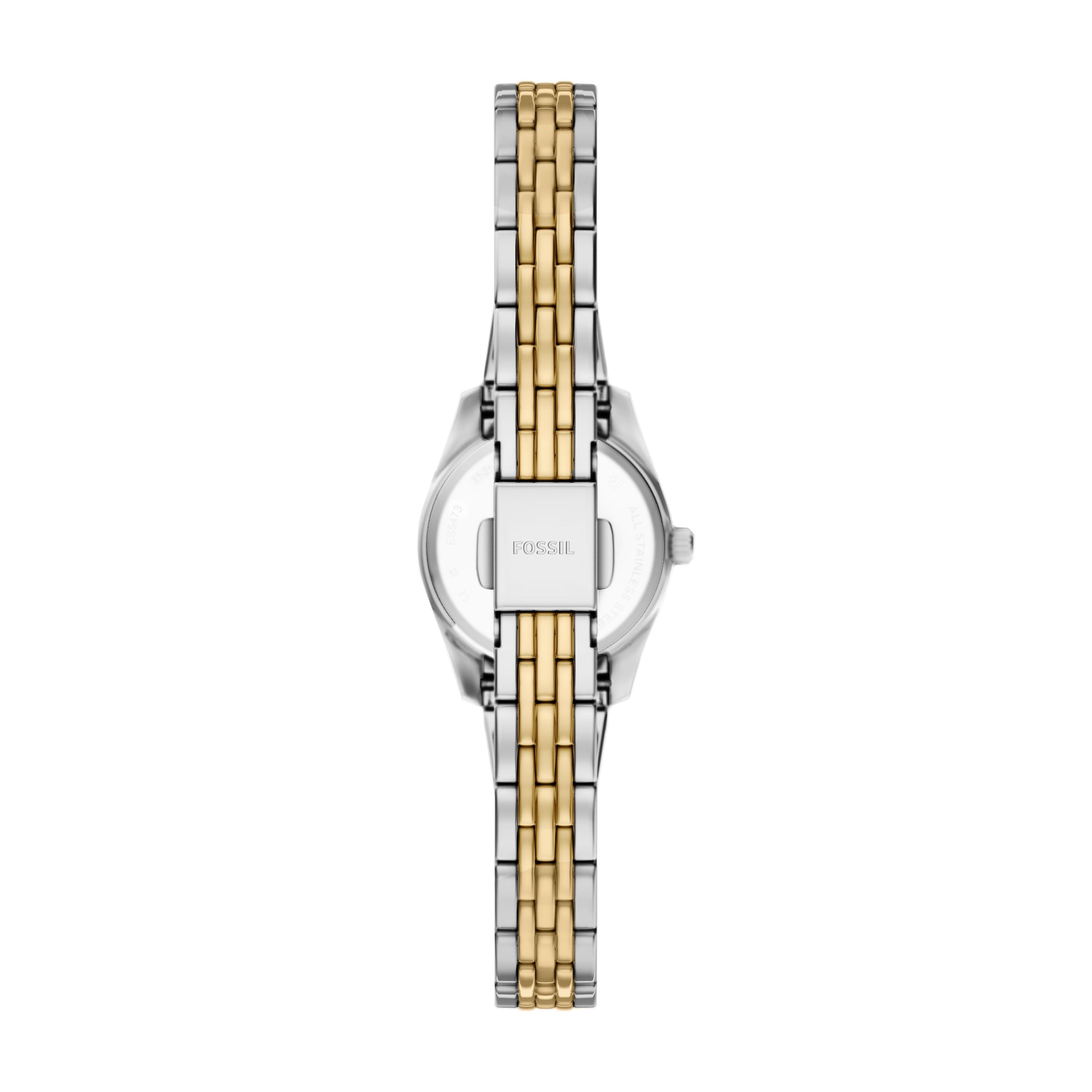 Fossil Quarzuhr »Scarlette« Armbanduhr, Damenuhr, Edelstahlarmband, analog, Glassteine