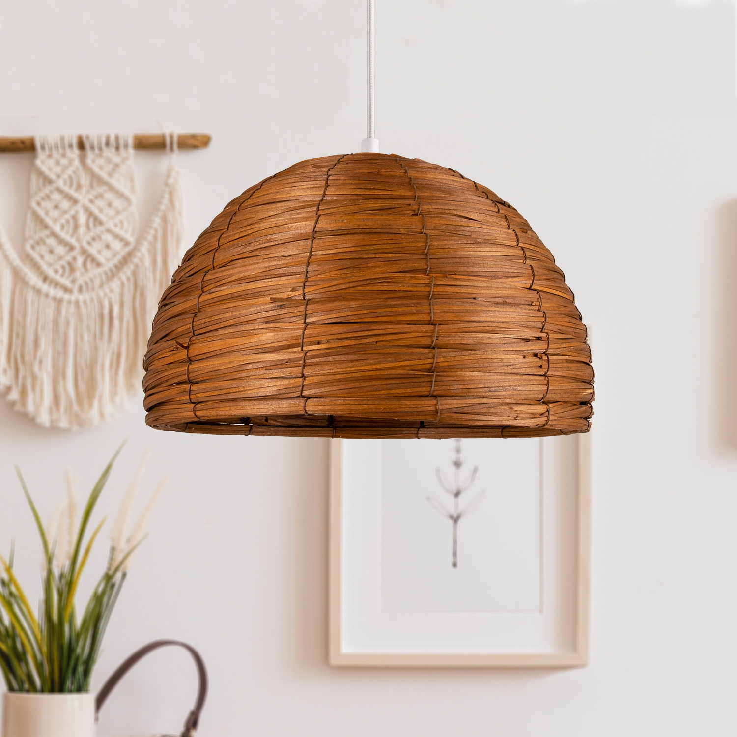 Paco Home Pendelleuchte »Gogo« E27 Deckenlampe LED  Wohnzimmer Und Schlafzimmer, Gras, Deko E27