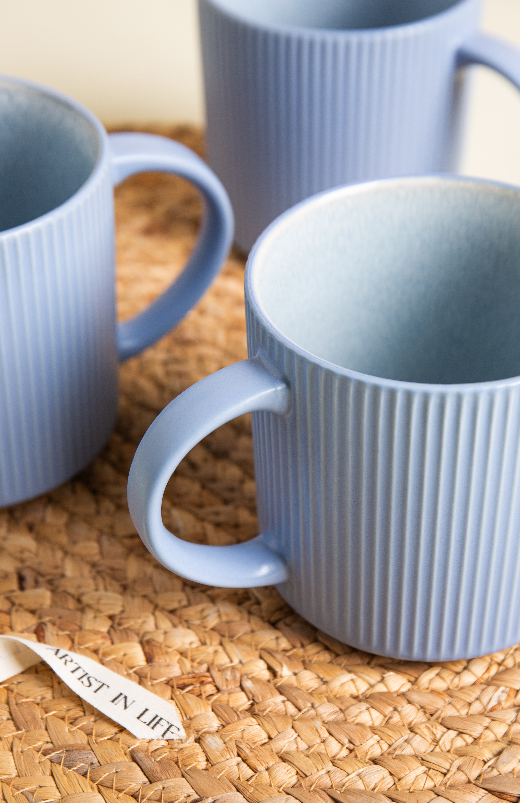 OTTO home Becher »Kaffeebecher Ylvii, 6er Set« Riffeloptik, spülmaschinenfest und mikrowellengeeignet, 460 ml