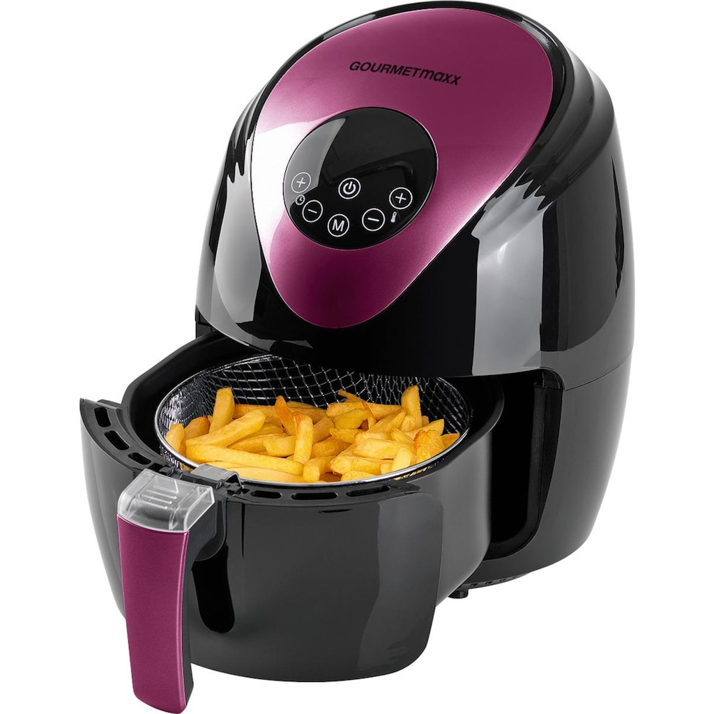 GOURMETmaxx Heißluftfritteuse »Digital, schwarz/beere«, 1500 W