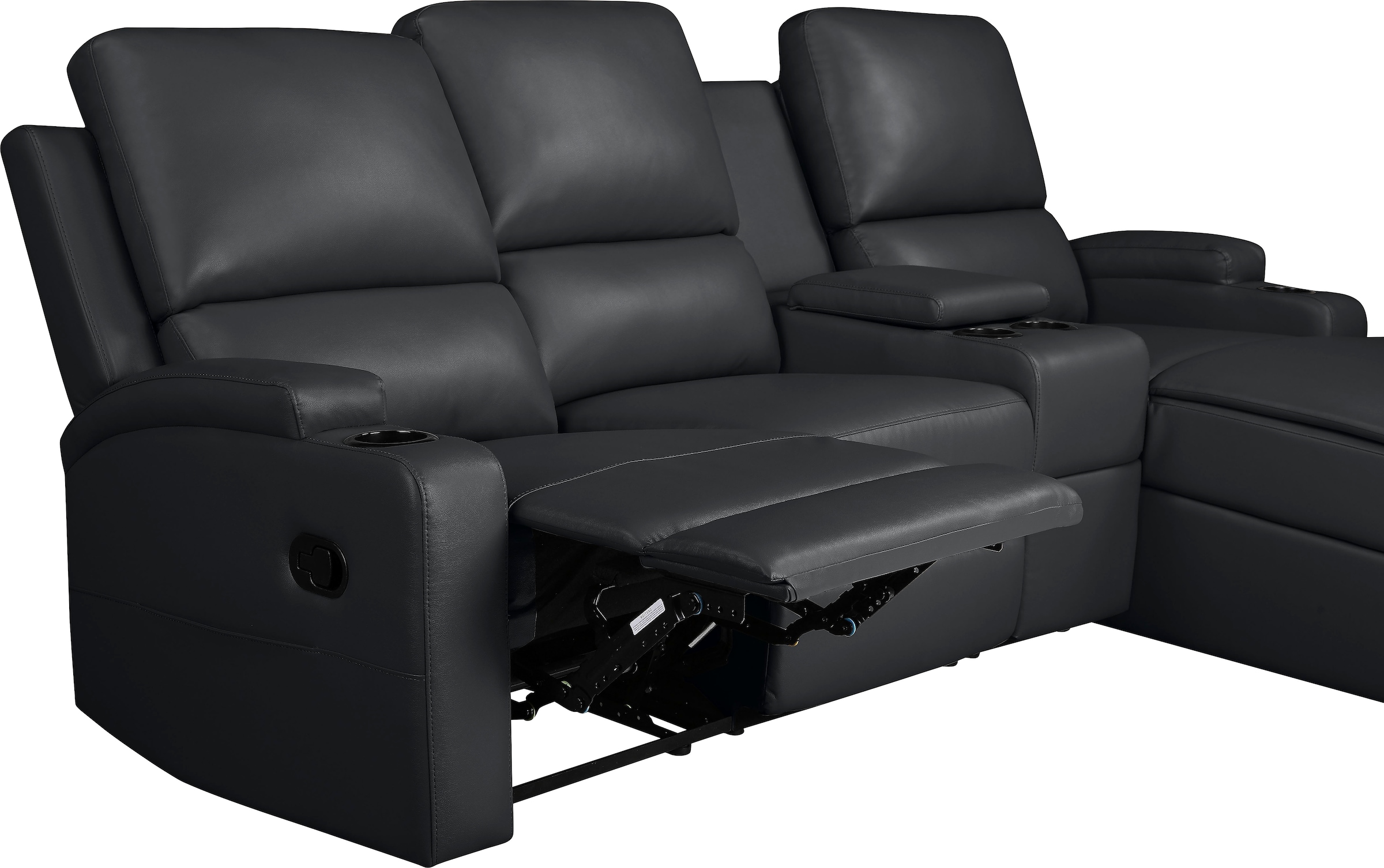 Home affaire Ecksofa »NAPORI Multimediasofa, 3er Kinosessel XXL, L-Form, 3 Bezugsstoffe«, Kinosofa mit Relaxfunktion, Getränkehalter, Staufach und Staukasten