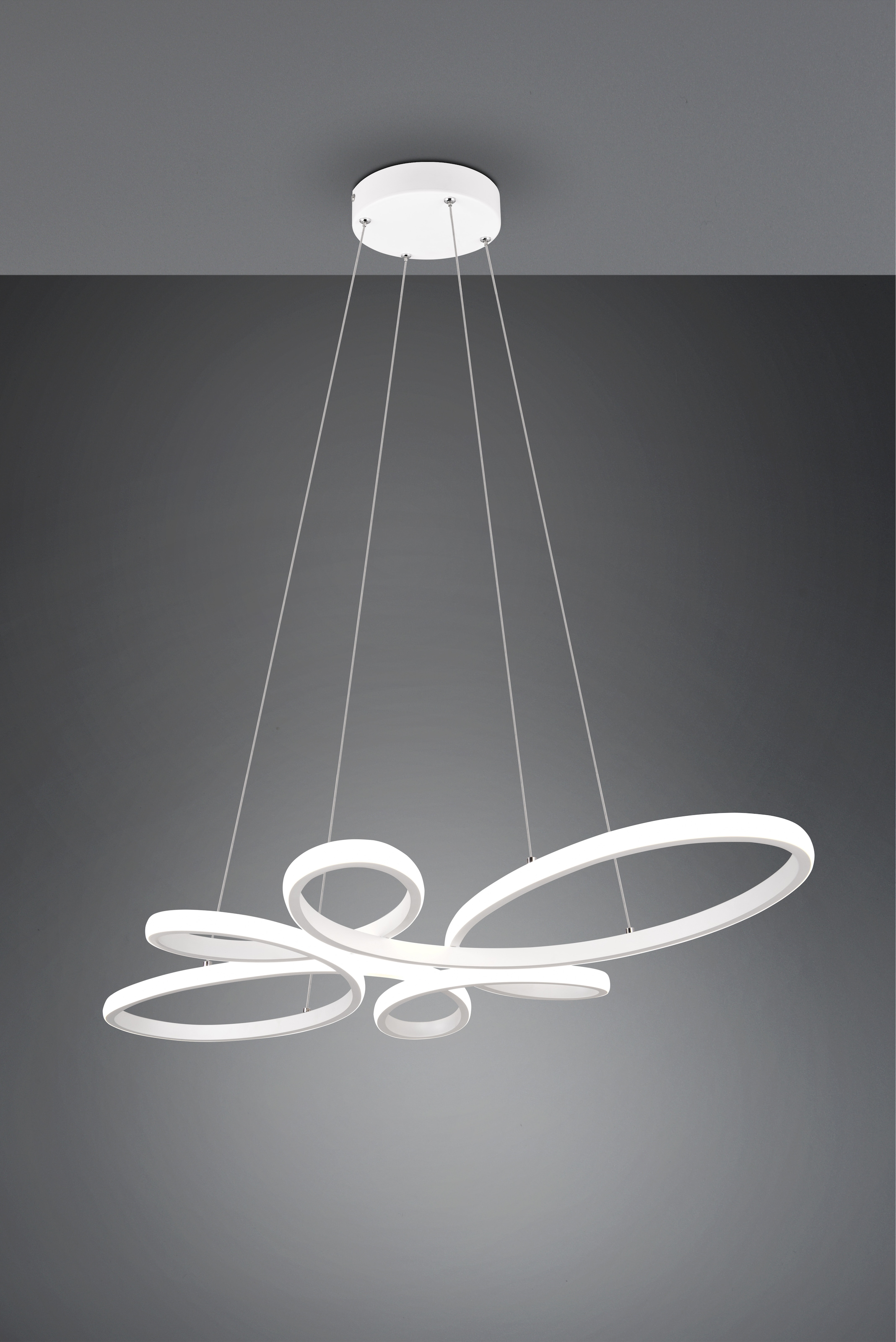 TRIO Leuchten LED Pendelleuchte »FLY, Hängelampe LED 32W 3900 Lumen kaltweiß 4000K 3-Stufen dimmbar« LED-Board 1 Stk. Kaltweiß höhenverstellbar: max 150cm, Maße 83x45 cm, Hängeleuchte Küche Wohnen