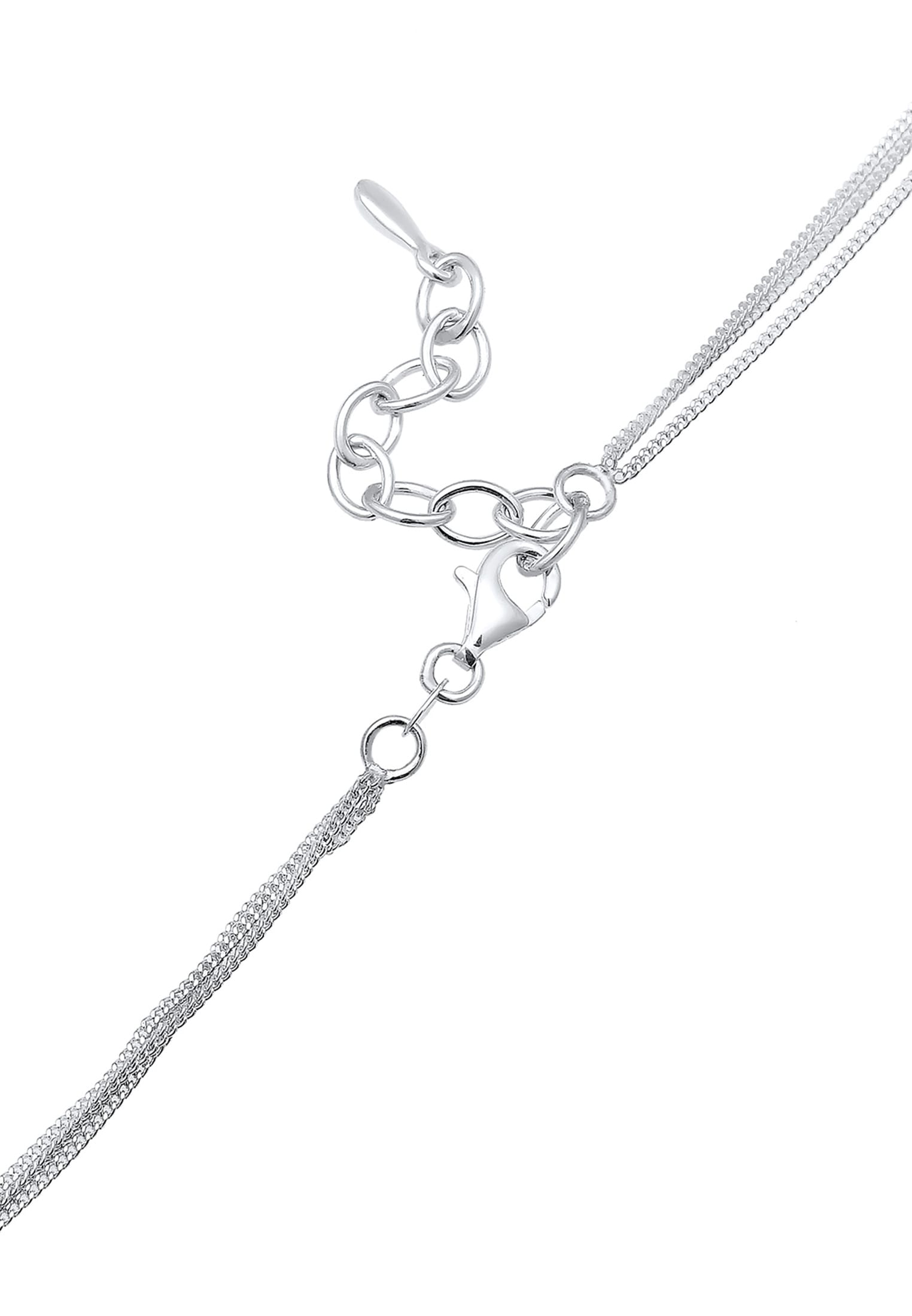 Elli Silberkette »Halskette Geo Kreis Layer 925 Silber, mit Kristallen von Swarovski®«