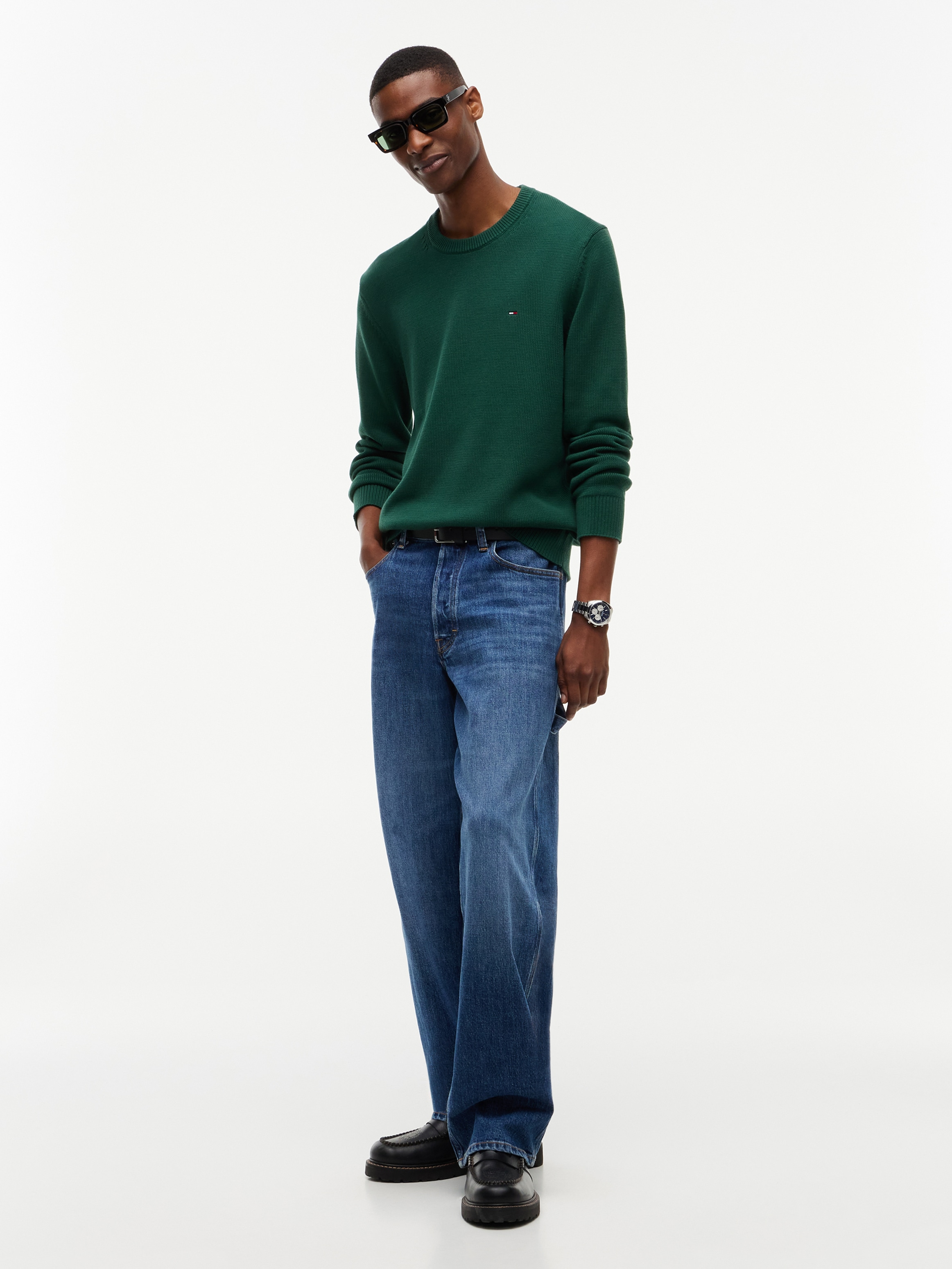 Tommy Jeans Rundhalspullover Slim fit mit Rundhalsausschnitt