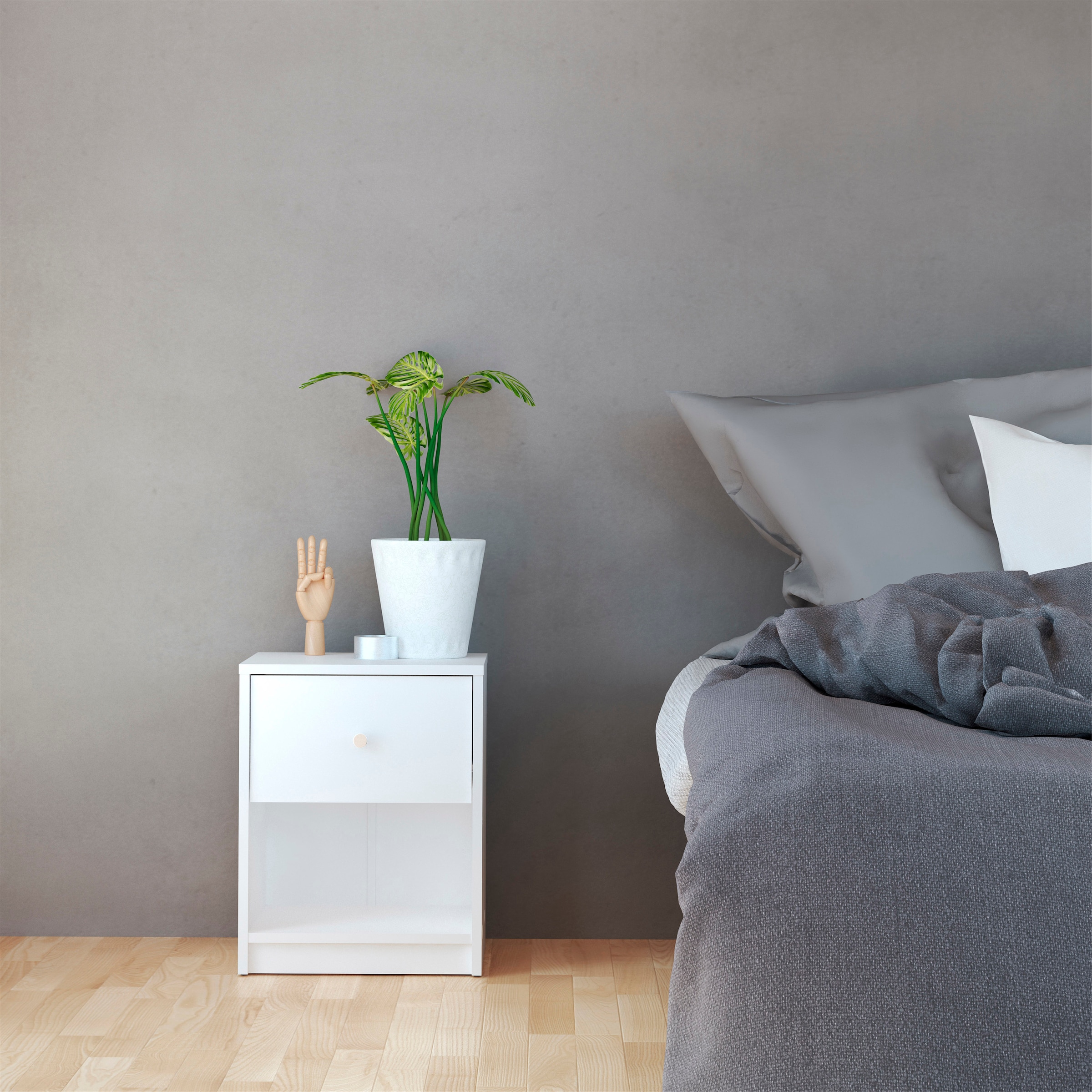 Home affaire Nachtkommode »May, Nachttisch, Nachtschrank, Beistelltisch,«, mit 1 Schublade und einem offenen Fach, Breite 38 cm, Höhe 48 cm