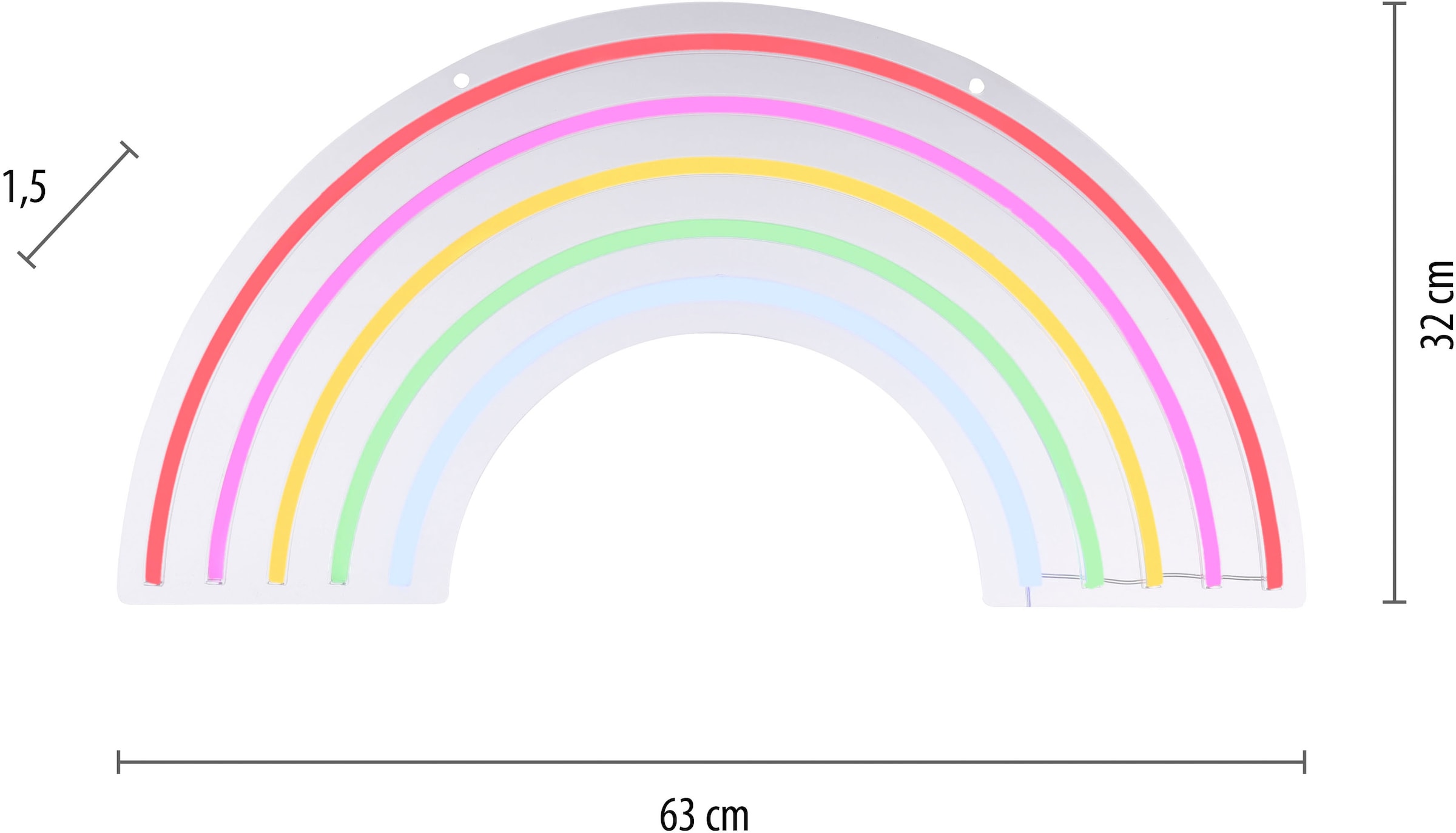 JUST LIGHT LED Wandleuchte »NEON-RAINB«, 1 flammig, Leuchtmittel LED-Board | LED fest integriert