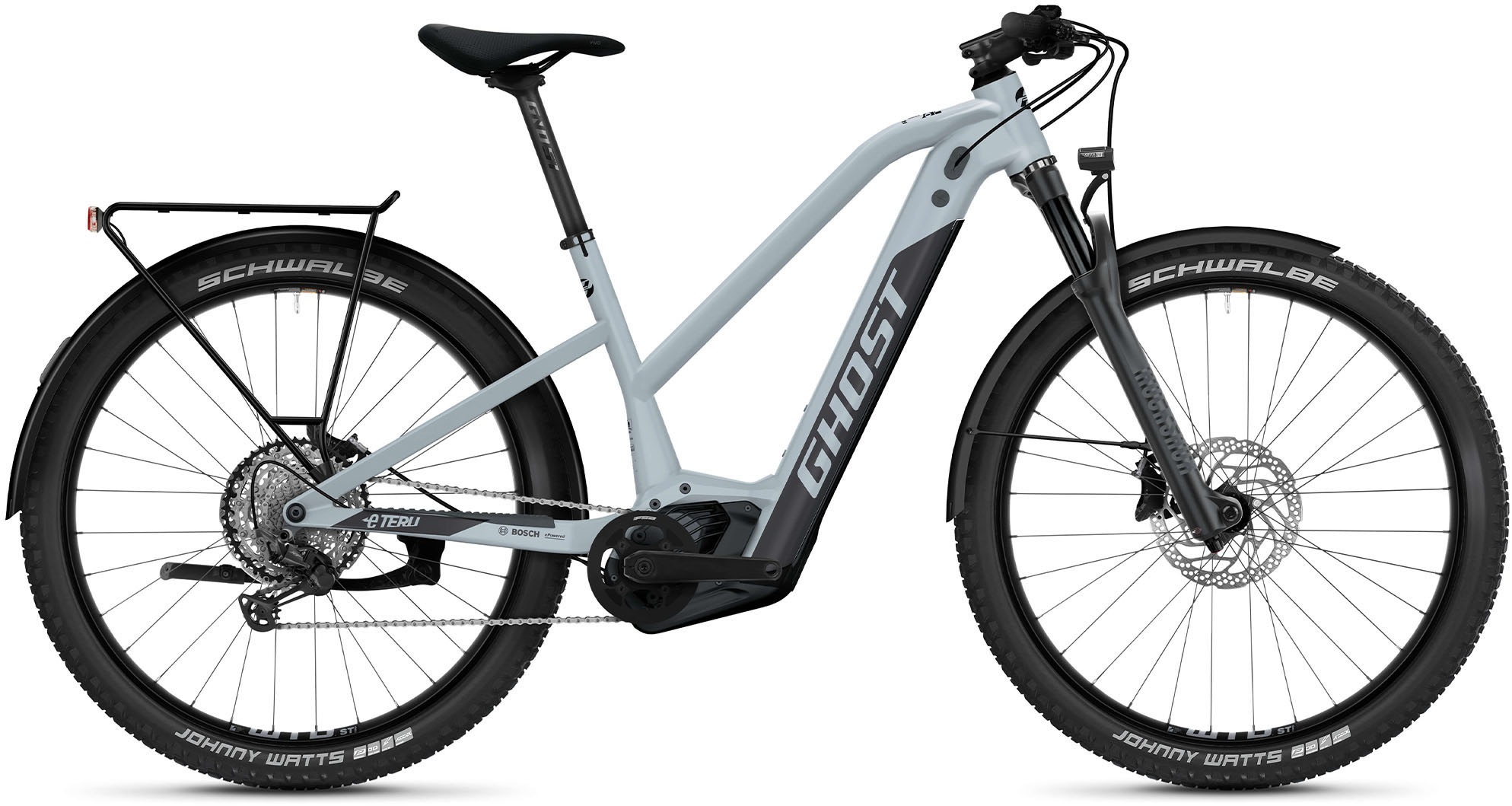 Ghost »E-Teru B Pro EQ« 12 Gang Shimano XT RD-M8100 Schaltwerk Kettenschaltung Mittelmotor 250 W Pedelec in grau, Größe 27,5 Zoll (69,85 cm)