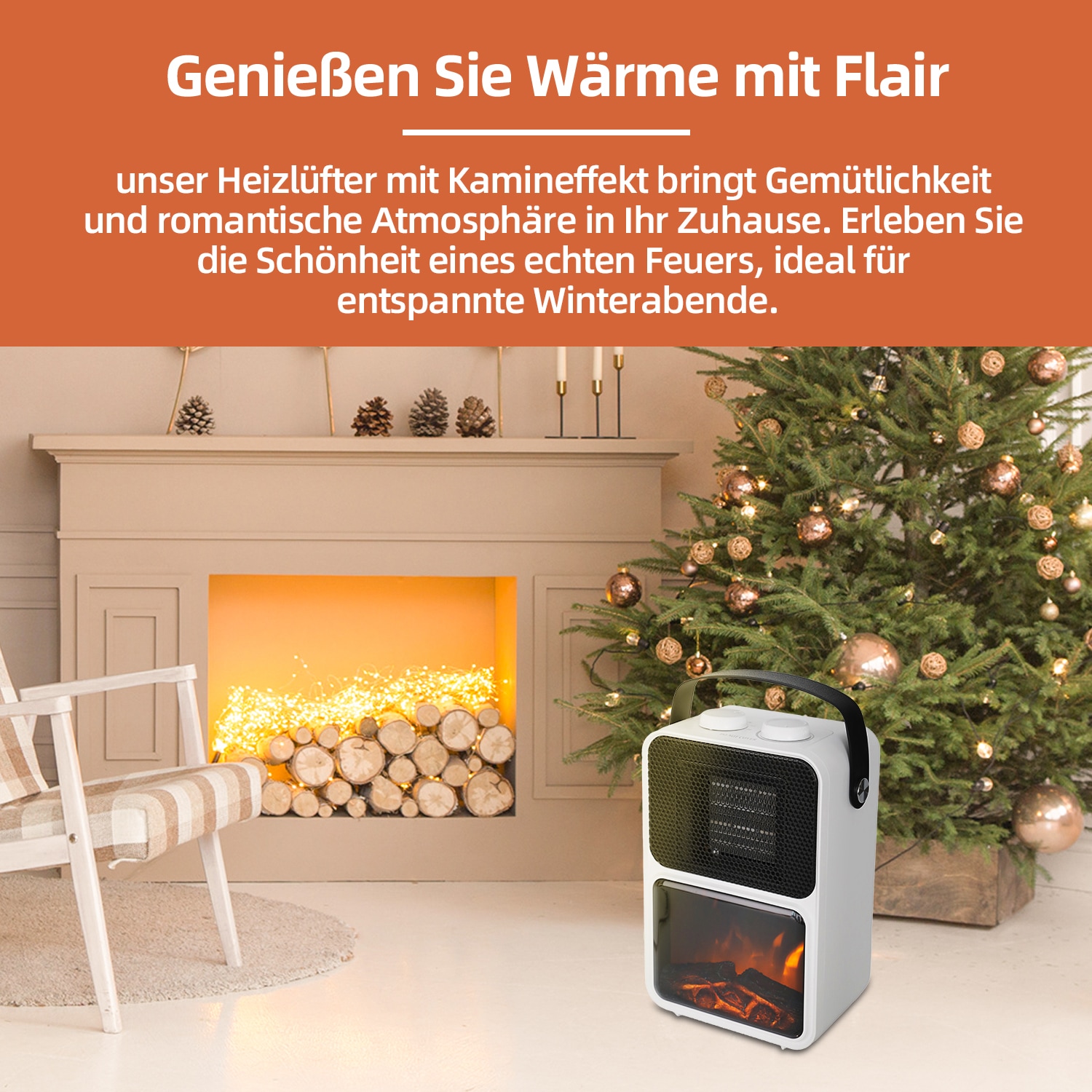 SHX Elektrokamin »Tragbarer Elektrokamin 1200W SHXFP12MINI weiß/schwarz«