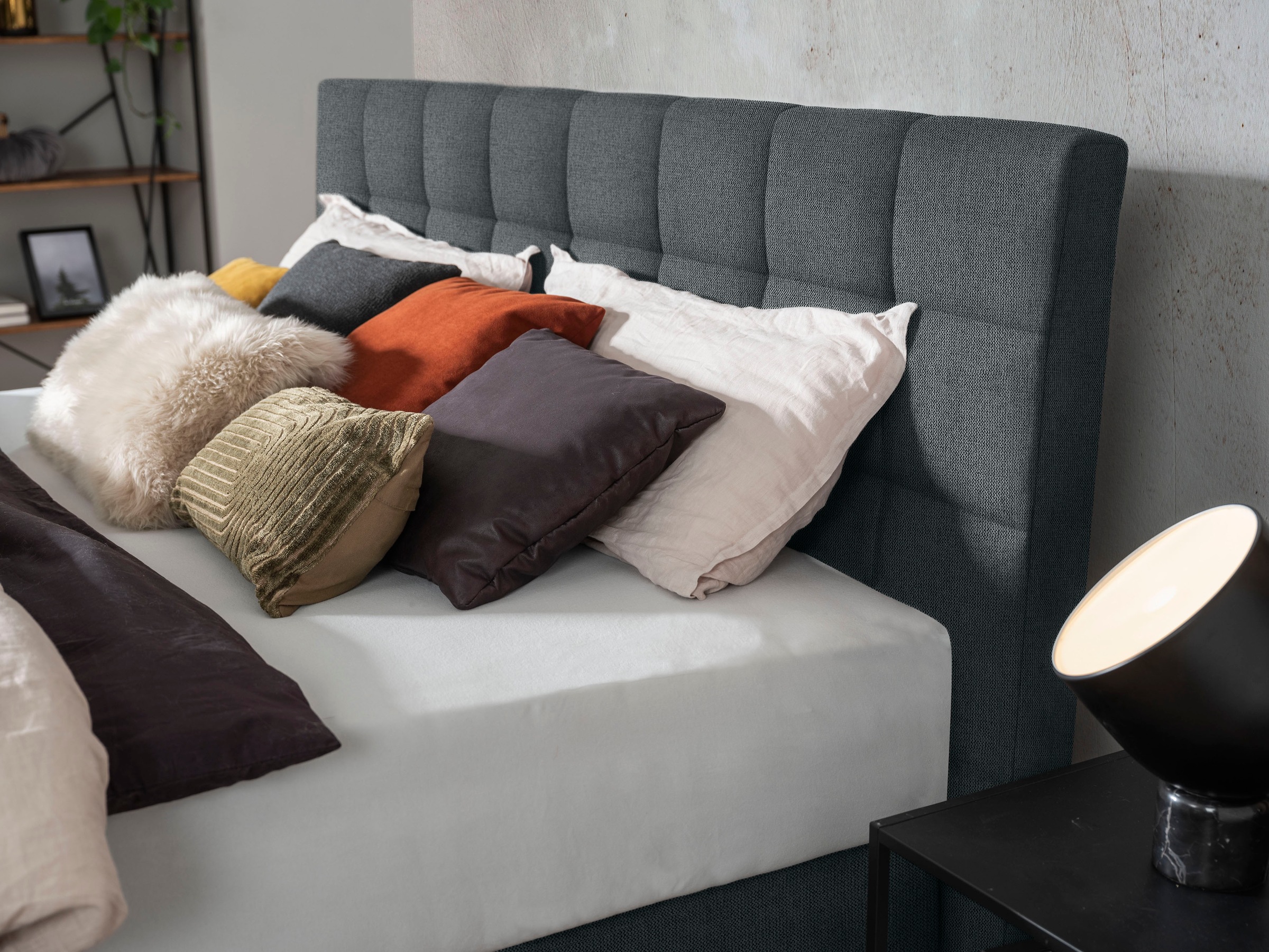 alina Boxspringbett »Edera«, Doppelbett wahlweise mit Topper, Liegefläche 180x200 cm, mit Steppung