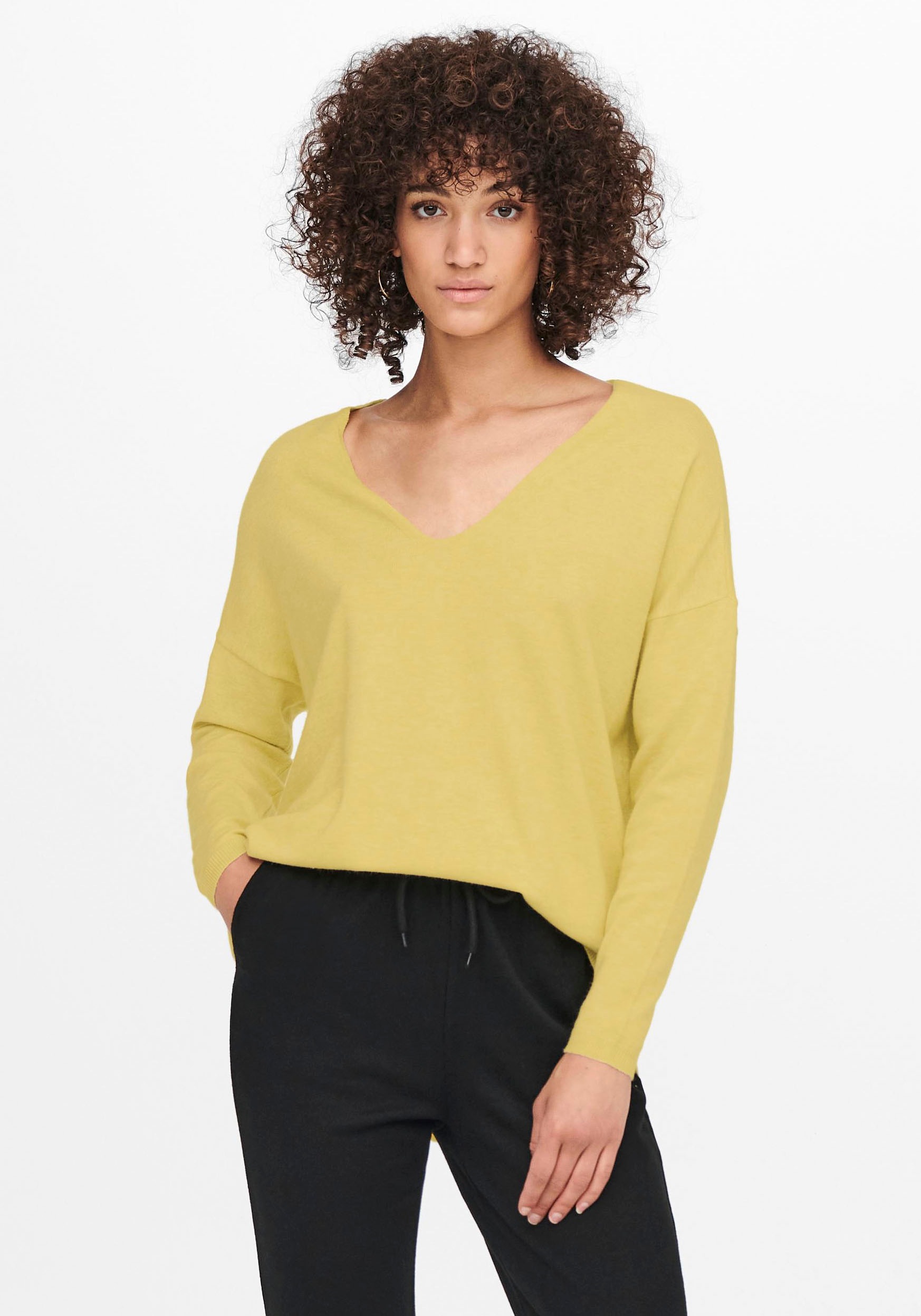Only V-Ausschnitt-Pullover »ONLLELY L/S LOOSE V-NECK PULLOVER«