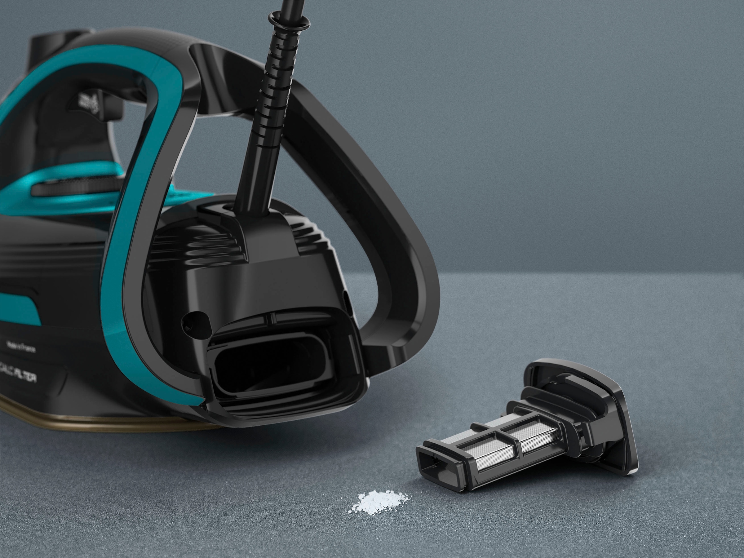 Tefal Dampfbügeleisen »Puregliss, 3000 W, 280 g/Min. Dampfstoß, XL Wassereinfüllöffnung,«, 3000 W, stabile Ablage, Kalkfilter, Auto-Abschaltung, schwarz/türkis, FV8066
