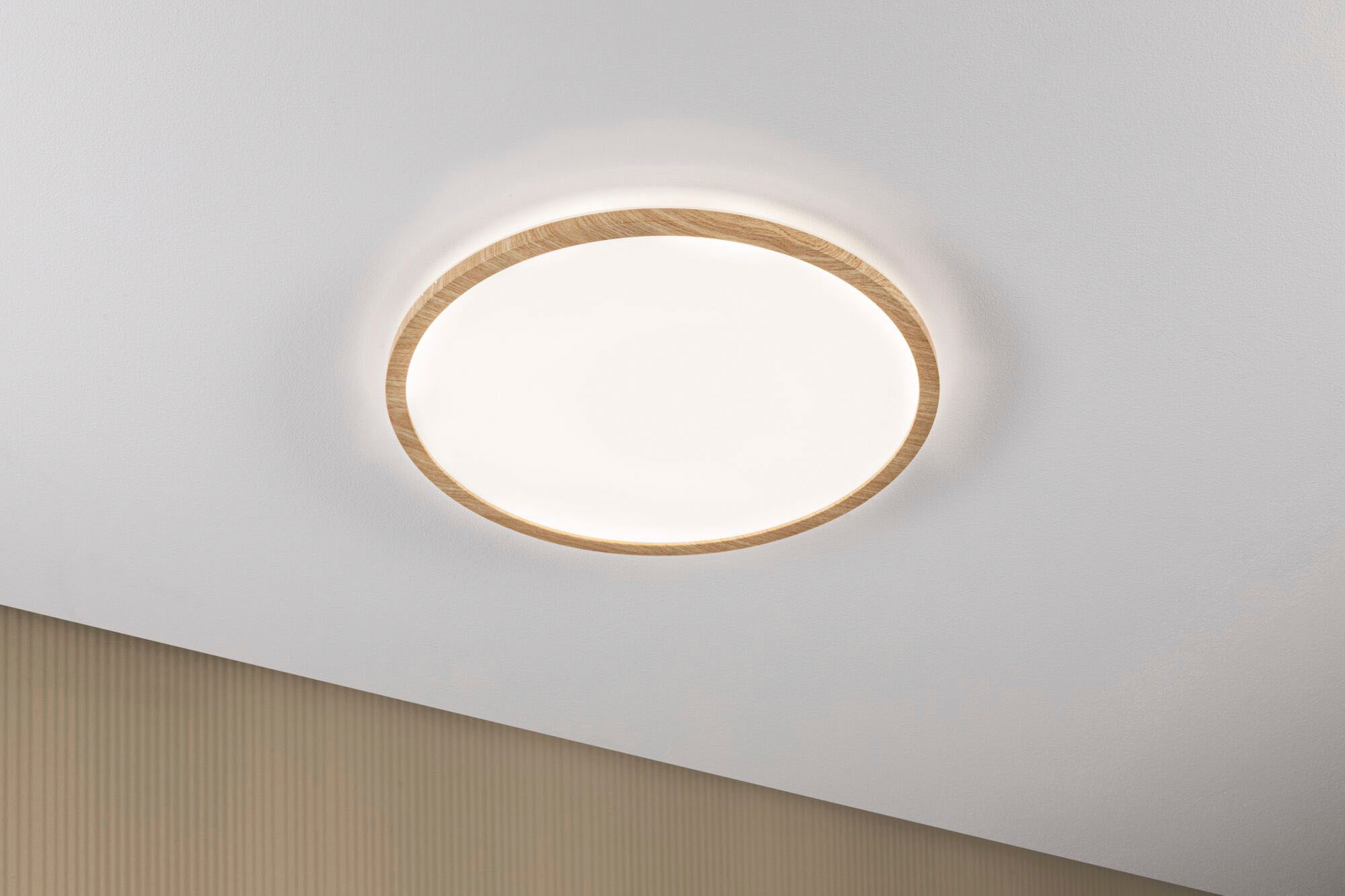 Paulmann LED Panel »Atria Shine 22W 4000K 420mm Eiche Kunststoff IP44«, 1 flammig, Hintergrundbeleuchtung