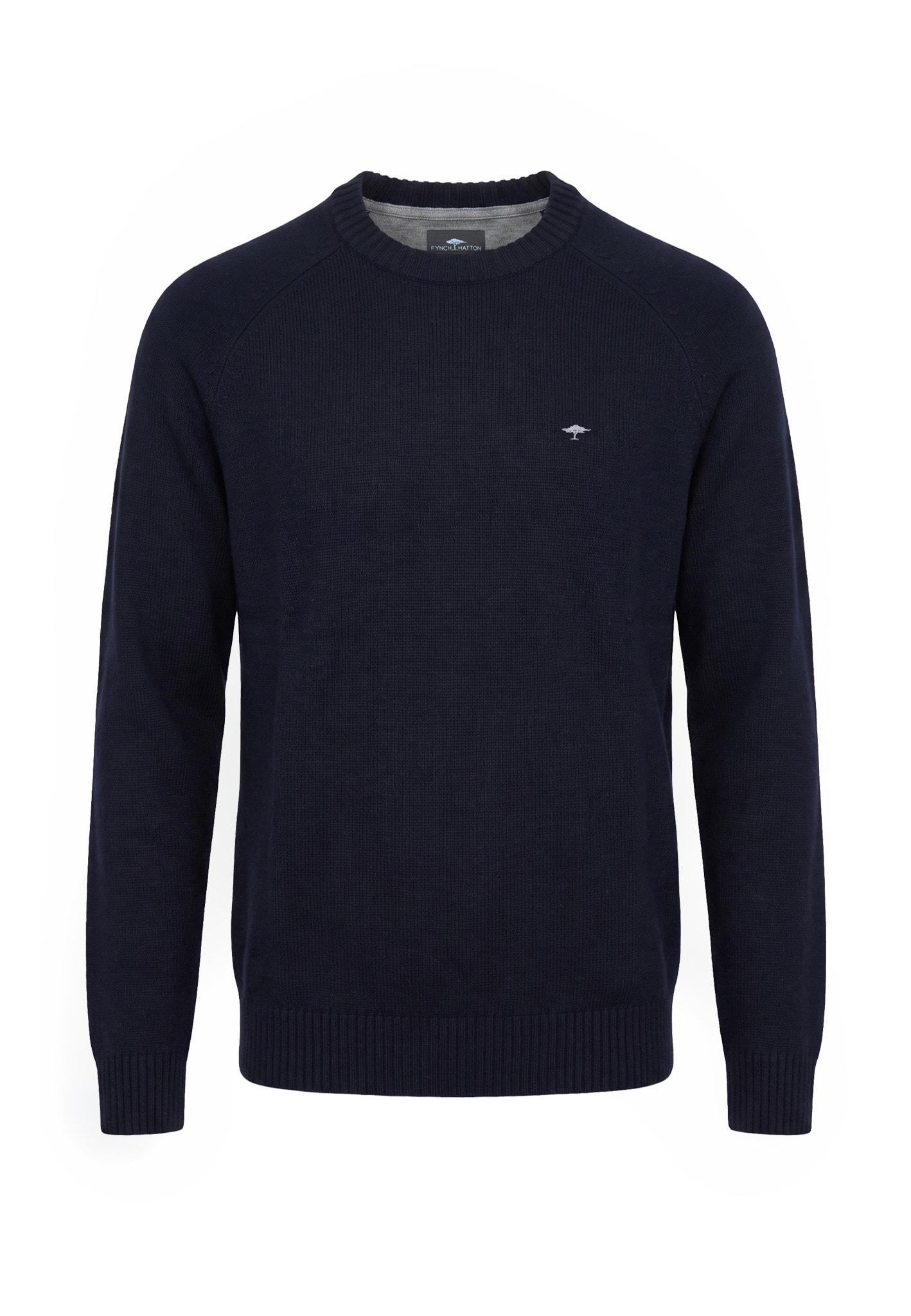 FYNCH-HATTON Wollpullover mit Kaschmiranteil, Rundhalsausschnitt, Regular Fit