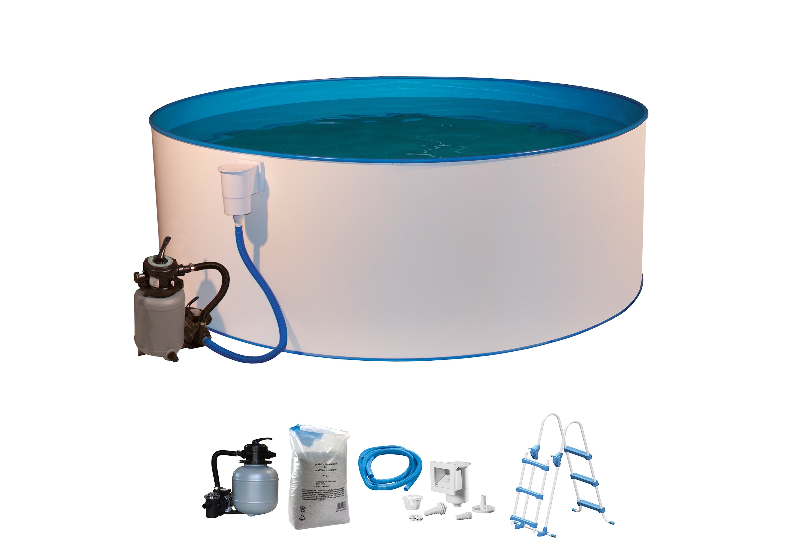 Konifera Rundpool »Kreta III« 5-tlg. in weiß, Größe Ø/B/H/L: 350 cm x Breite x Höhe 90 cm x Länge