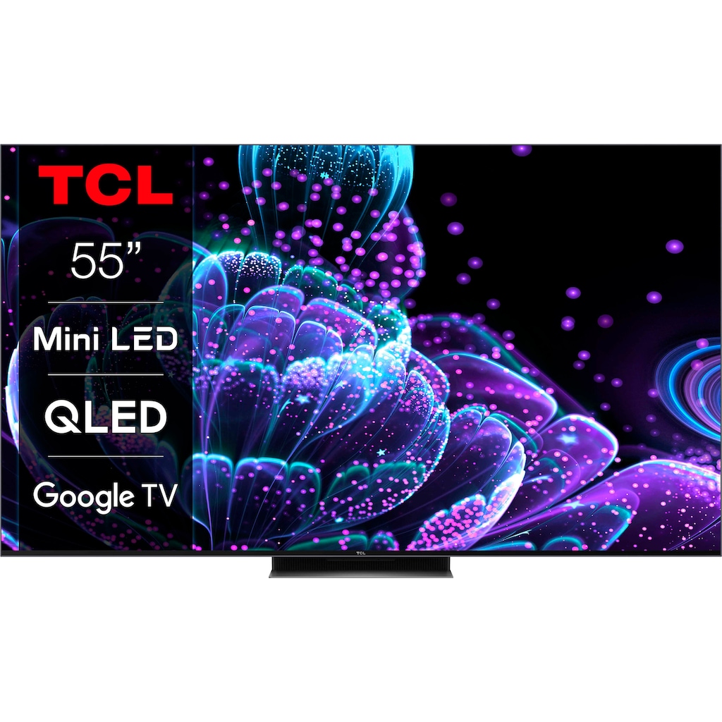 TCL QLED Mini LED-Fernseher »55C831X2«, 139 cm/55 Zoll, 4K Ultra HD, Google TV-Smart-TV, 1500nits, HDR Extreme, Dolby Atmos, HDMI 2.1, ONKYO-Sound