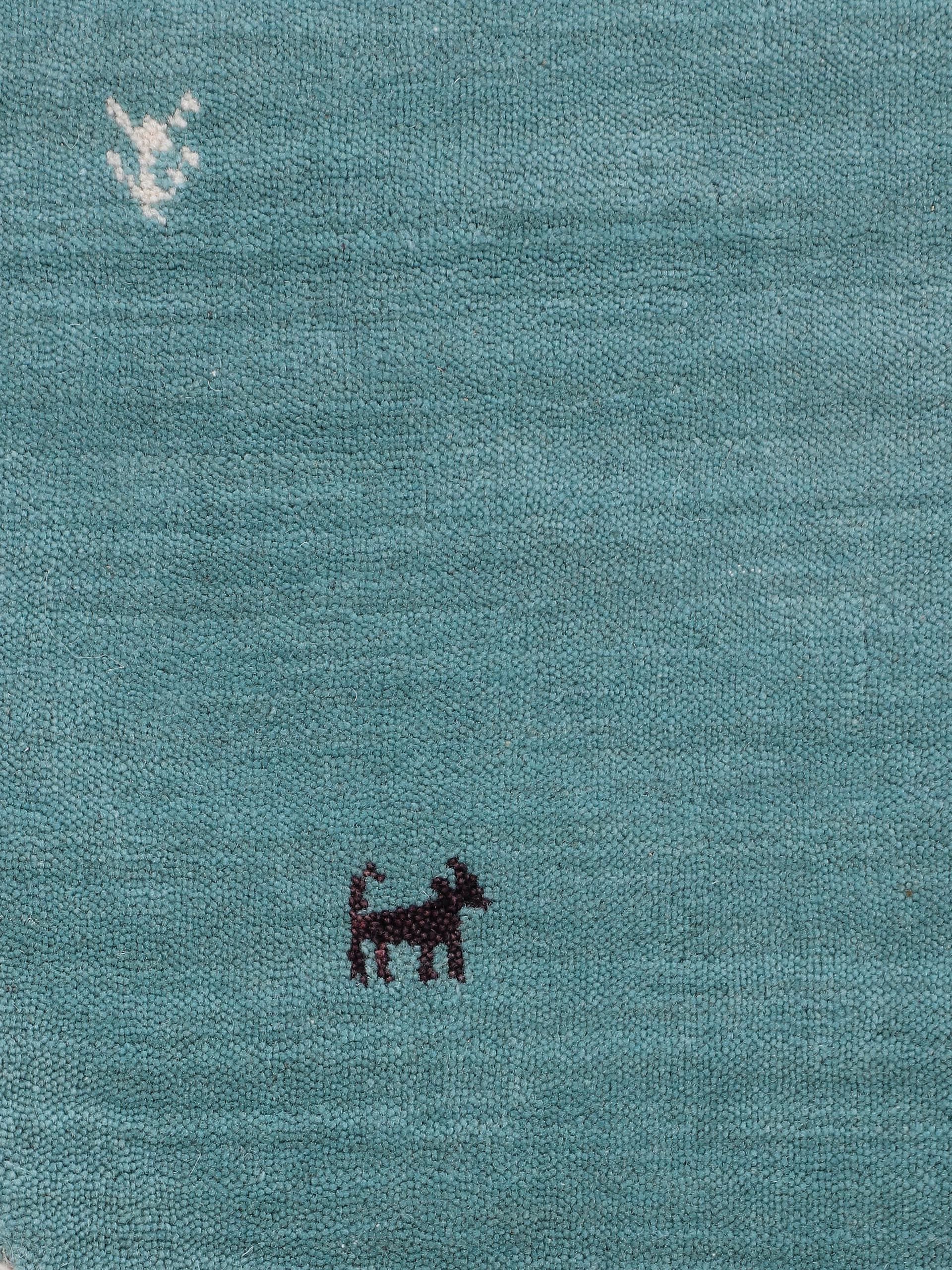carpetfine Wollteppich »Gabbeh-Uni«, quadratisch, 15 mm Höhe, reine Wolle, handgewebt, Gabbeh Loom Tiermotiv, Sonderform Quadrat