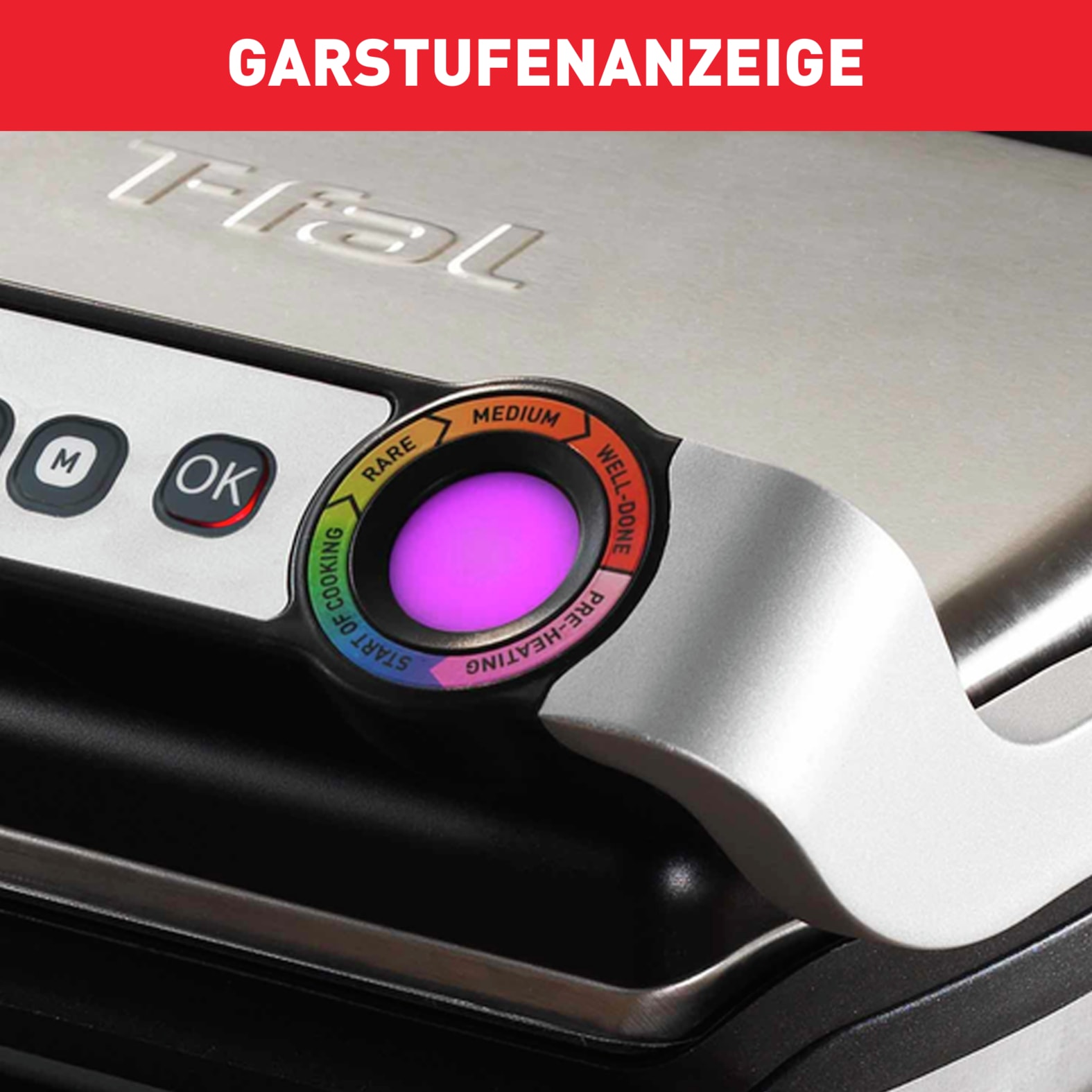 Tefal Kontaktgrill »OptiGrill, 6 automatische Programme, ein manuelles Programm«, 2000 W, spülmaschinengeeignete Platten und SaftauffangbehälterGC705D