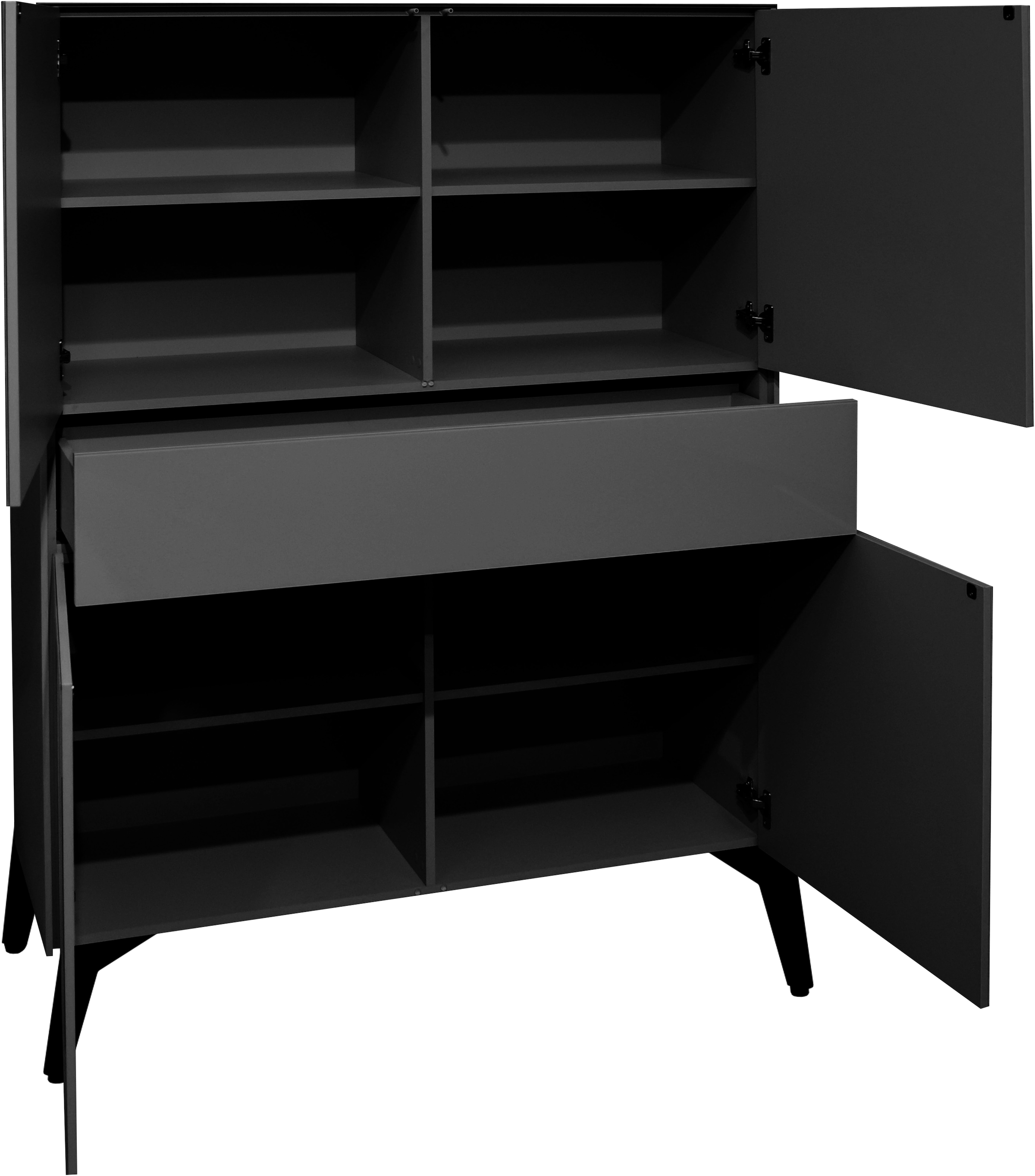Mäusbacher Highboard »Imola TOPSELLER!«, Mäusbacher Highboard, Breite 121 cm, mit Glasfront und Glasoberplatte