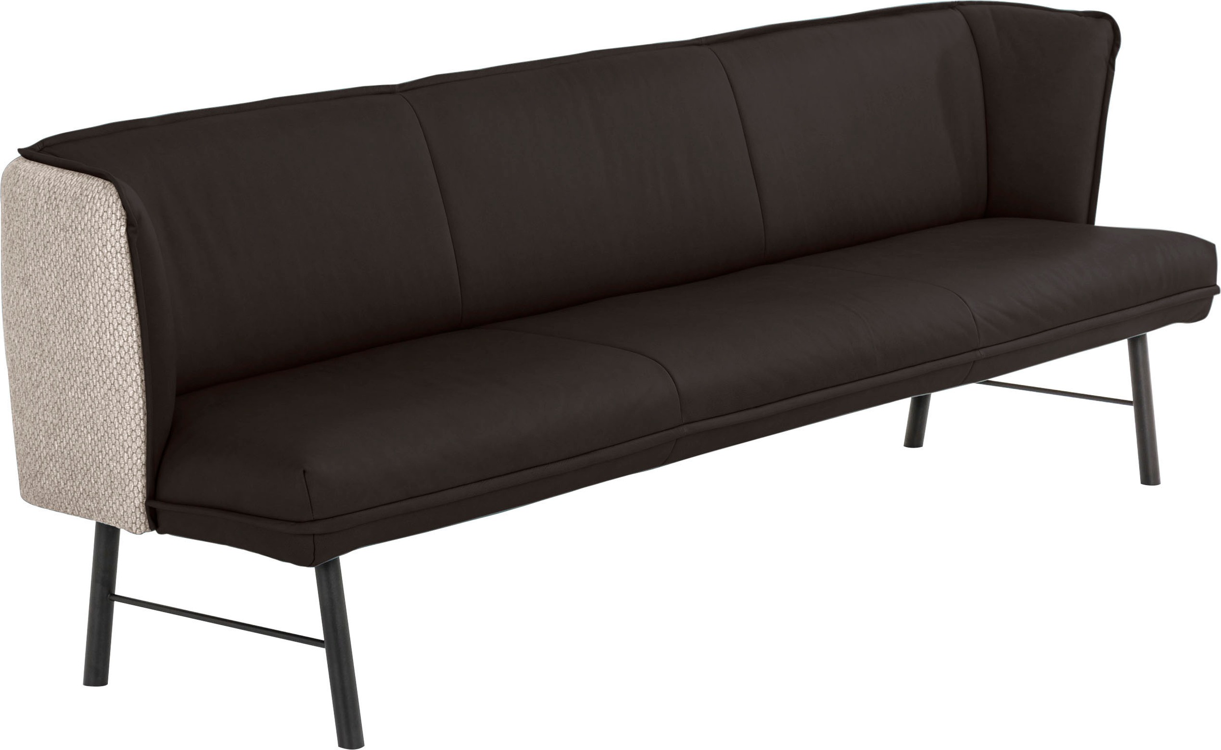 W.SCHILLIG Essbank »chloé«, 3-Sitzer Küchensofa mit dekorativer Biese, mit Absetzung im Rücken, in 3 Breiten