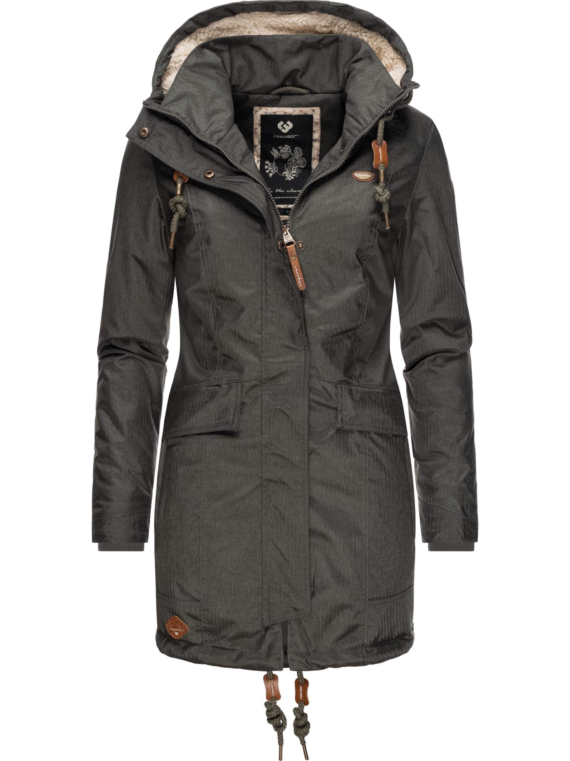 Ragwear Wintermantel »Winterjacke Tunned«, stylischer Winterparka mit Teddyfell Innenfutter