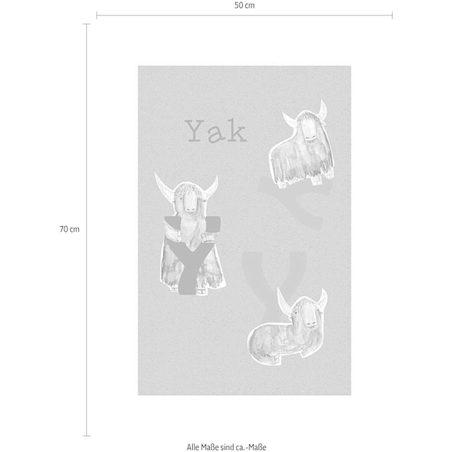 Komar Poster »ABC Animal Y«, Buchstaben, (Packung, 1 St., Anzahl Teile 1),  Kinderzimmer, Schlafzimmer, Wohnzimmer im OTTO Online Shop