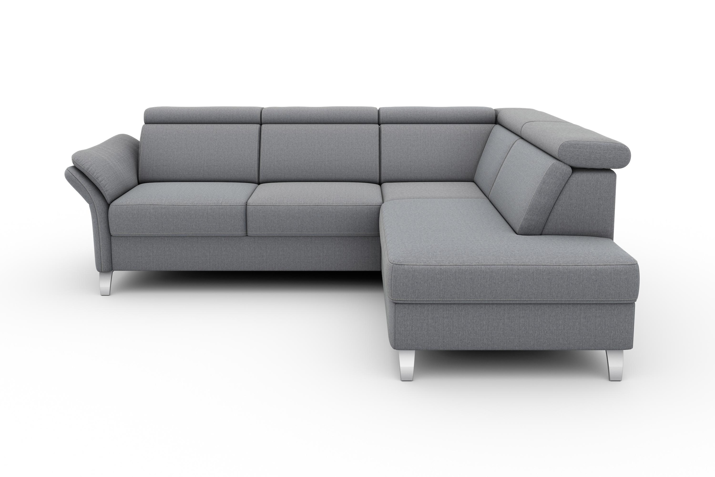sit&more Ecksofa »Vincenzo L-Form«, inklusive Kopfteilverstellung, wahlweise mit Bettfunktion, Bettkasten