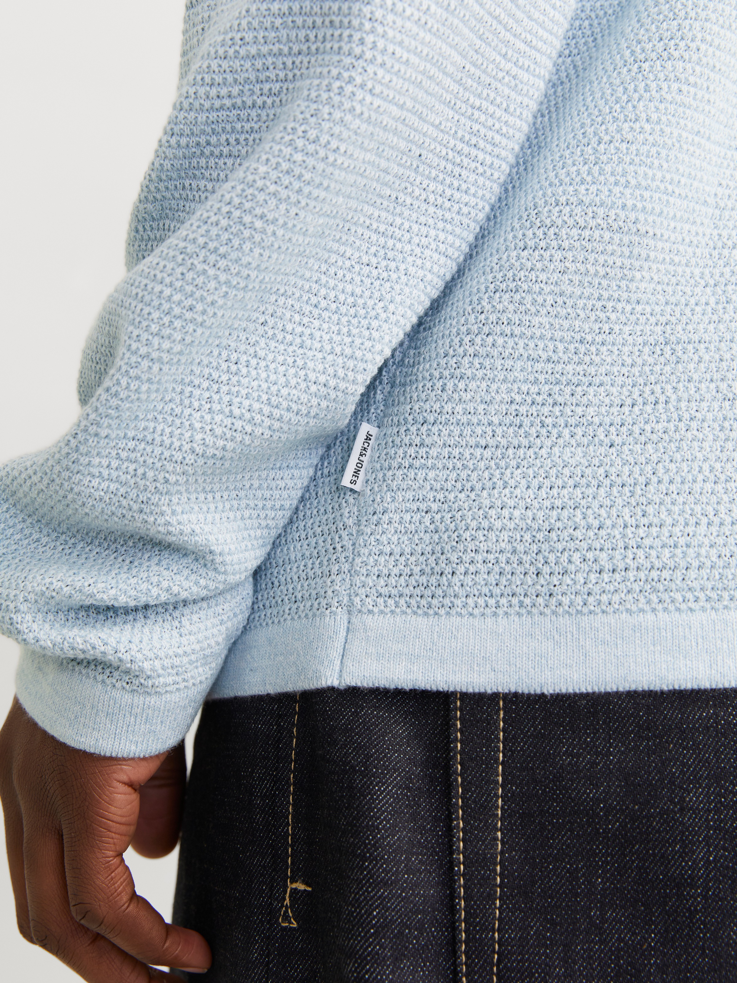 Jack & Jones Rundhalspullover »JJEGEORGE KNIT CREW NECK NOOS«, in Strick Optik