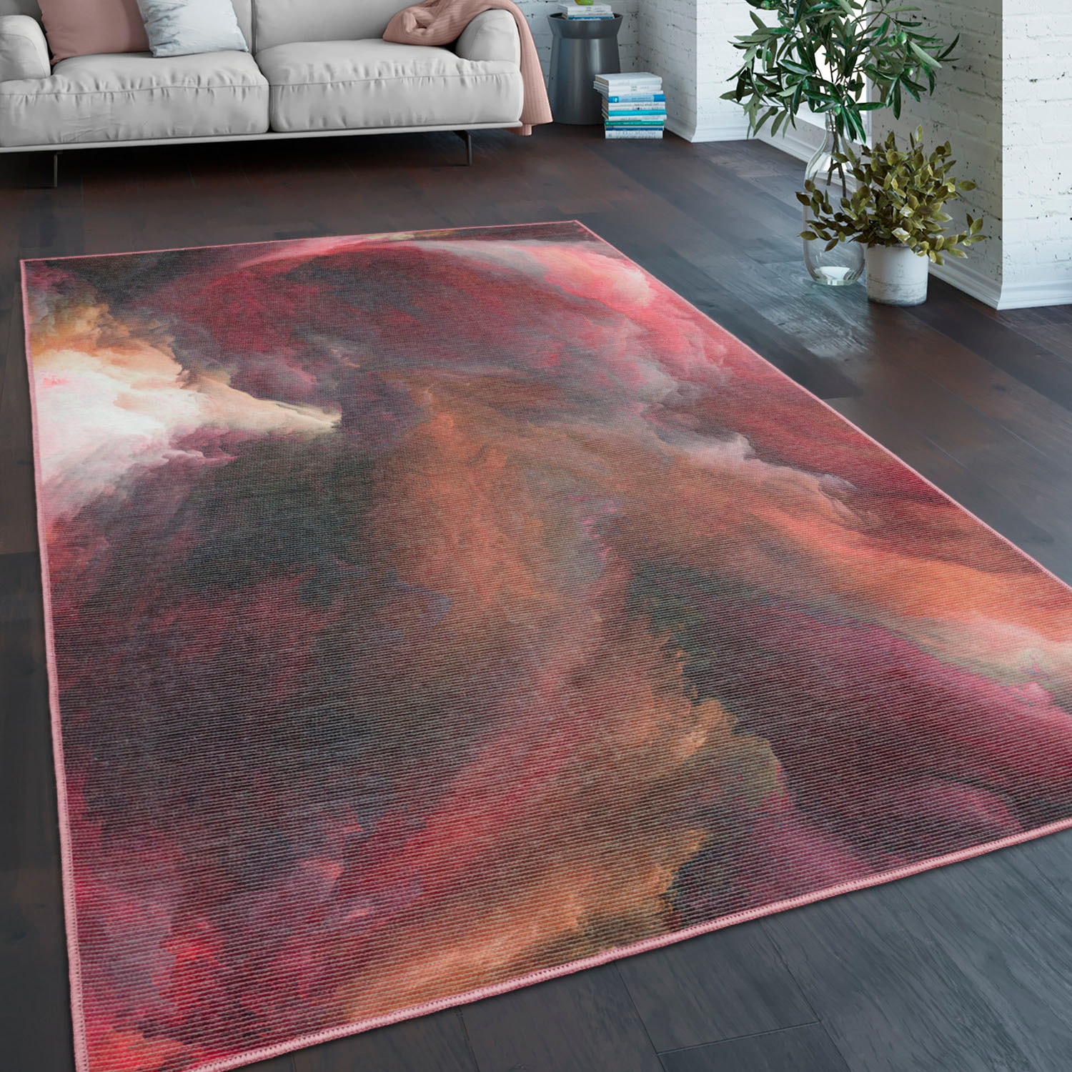 Paco Home Teppich »Marseille 934«, rechteckig, 4 mm Höhe, Kurzflor, modernes abstraktes Design